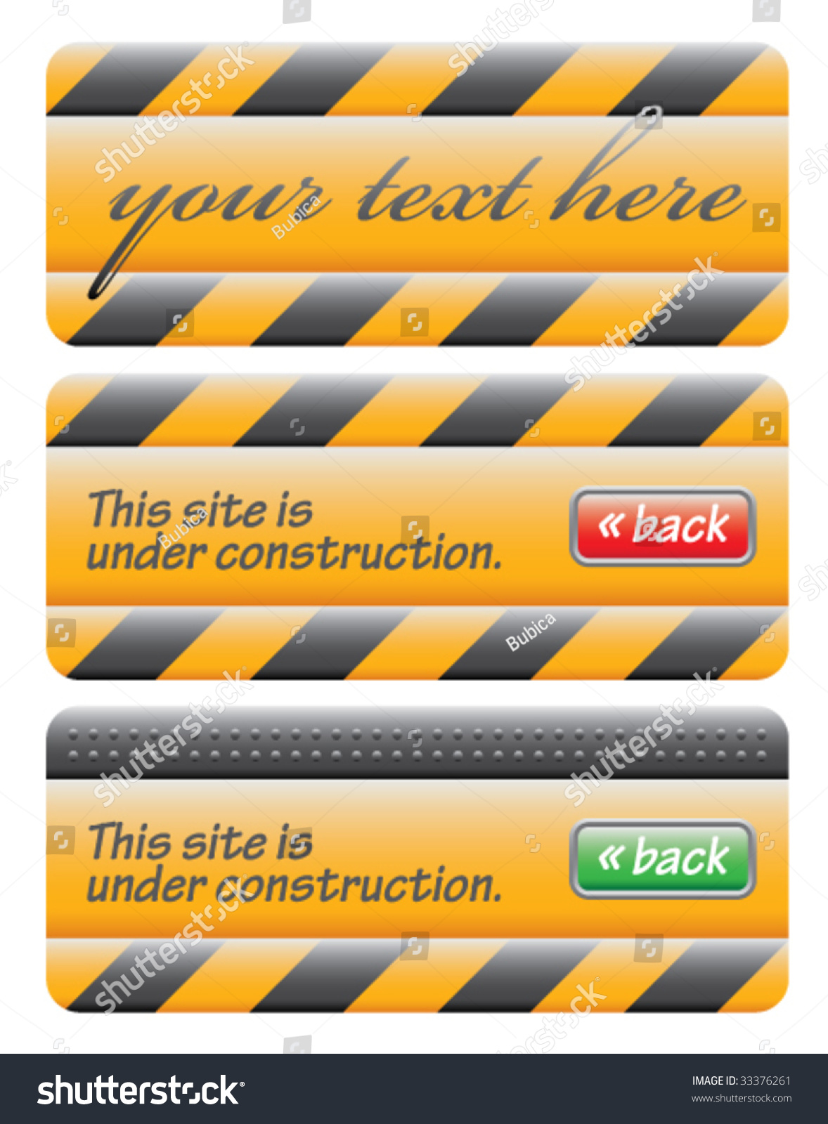  Site Under Construction Message Set Stock Vector Illustration