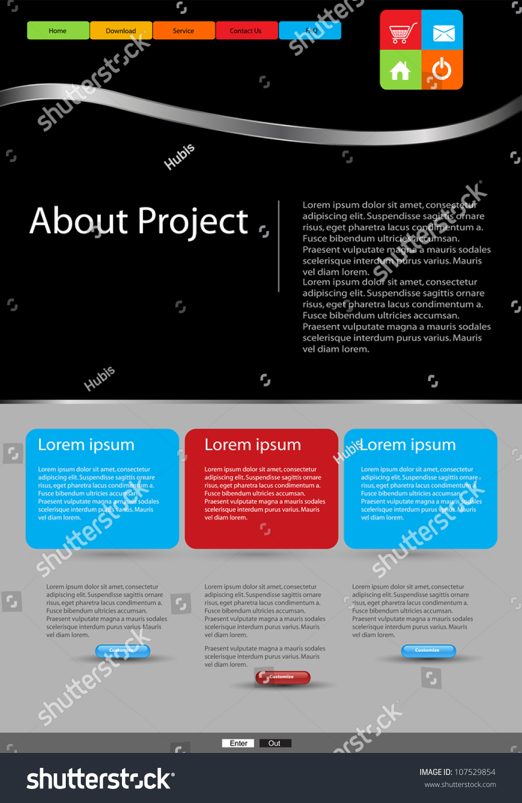 Website Modern Business Template Stock Vector Illustration 107529854 Shutterstock Modern Business Website Templates