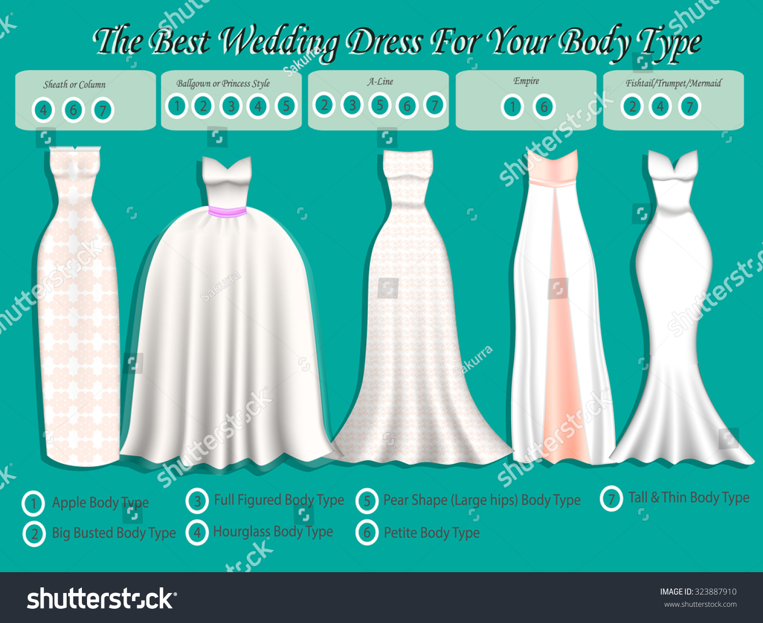 Wedding Dress For Body Type. Wedding Dress Infographic 