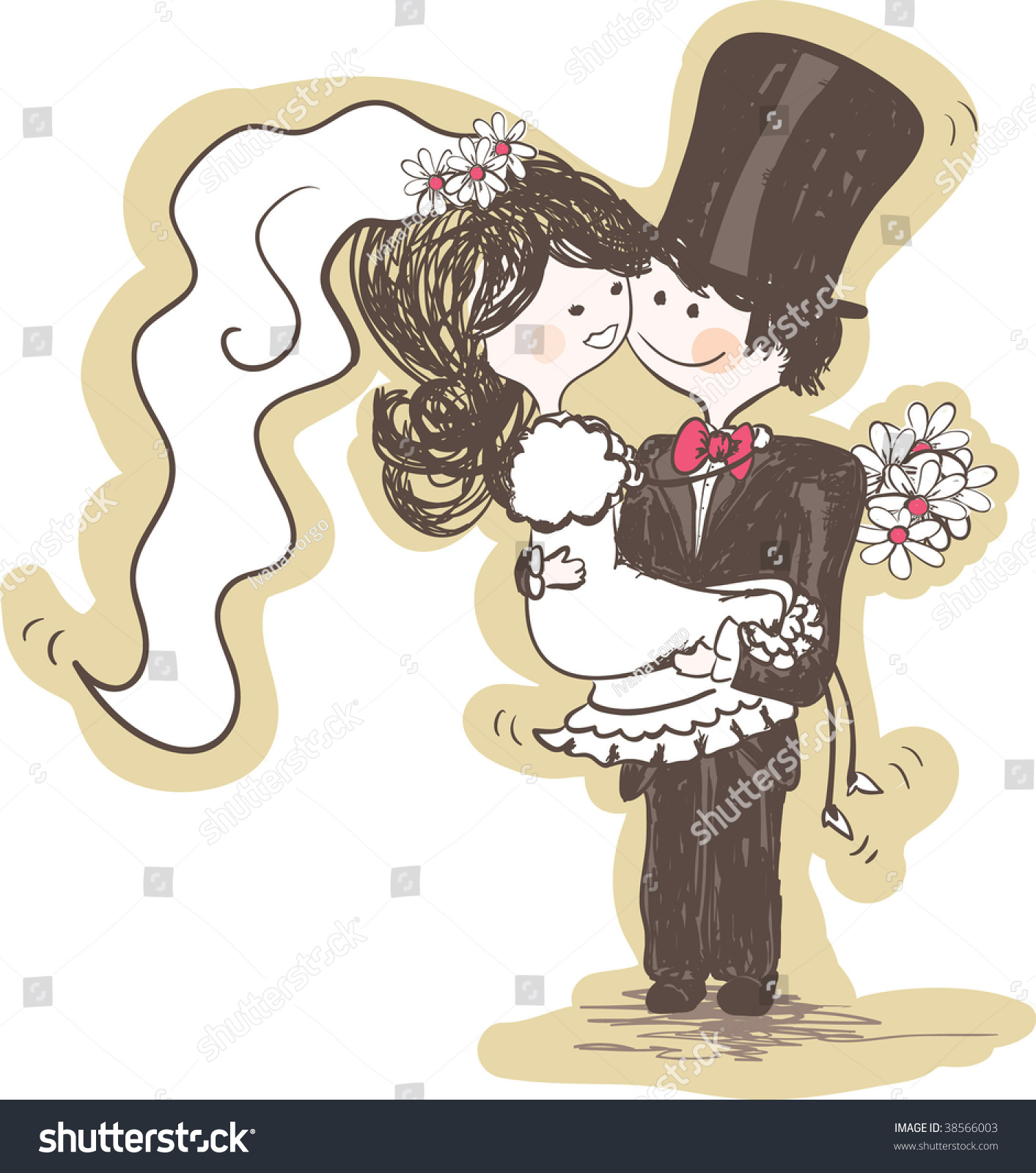 Wedding Groom Carrying Bride Stock Vector Illustration 38566003 Shutterstock 5417