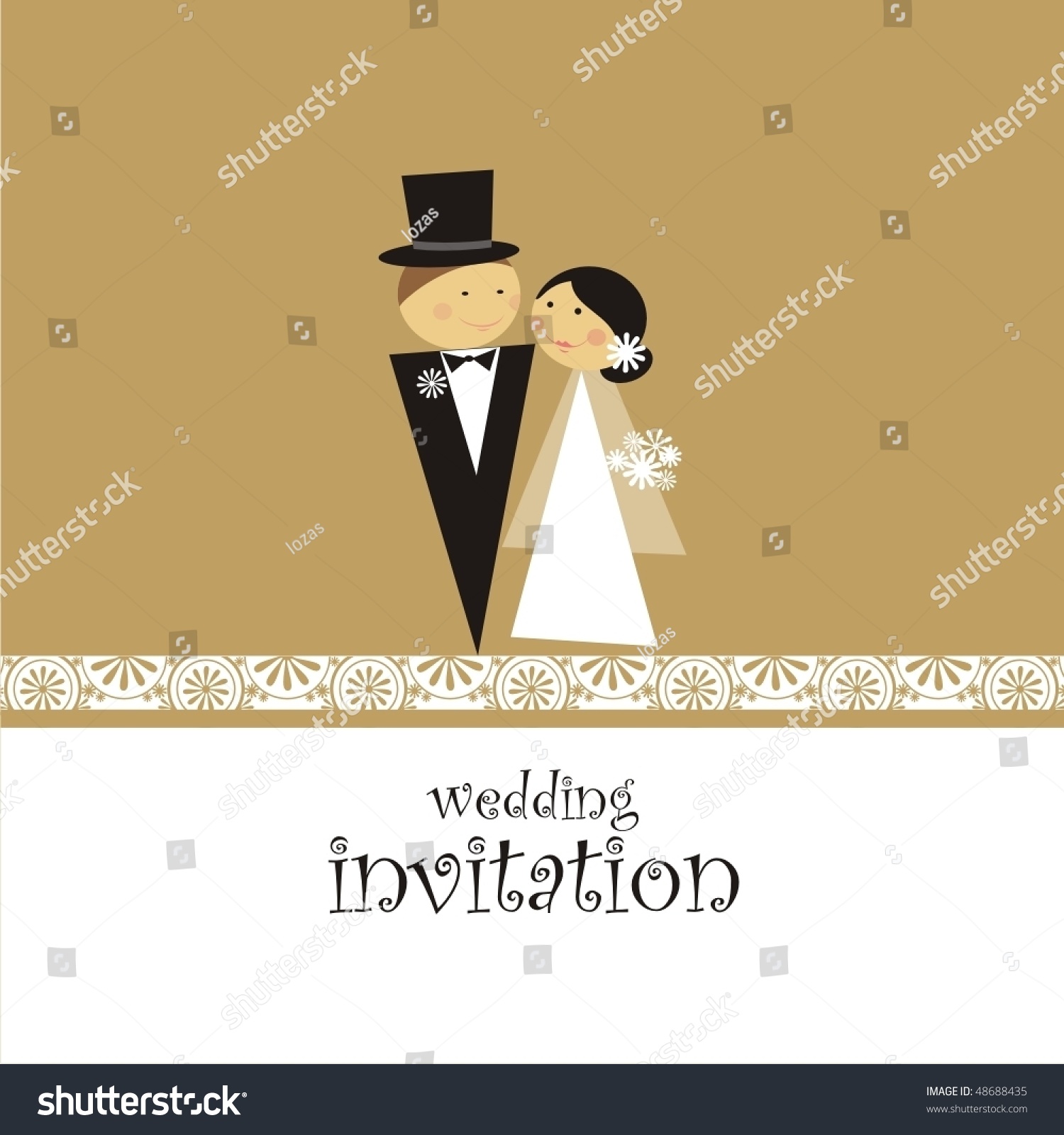 Wedding Invitation Stock Vector 48688435 - Shutterstock