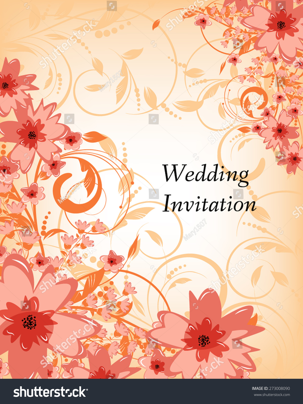 Wedding Invitation Card Flowers Abstract Colorful Background Romantic Flower Background With