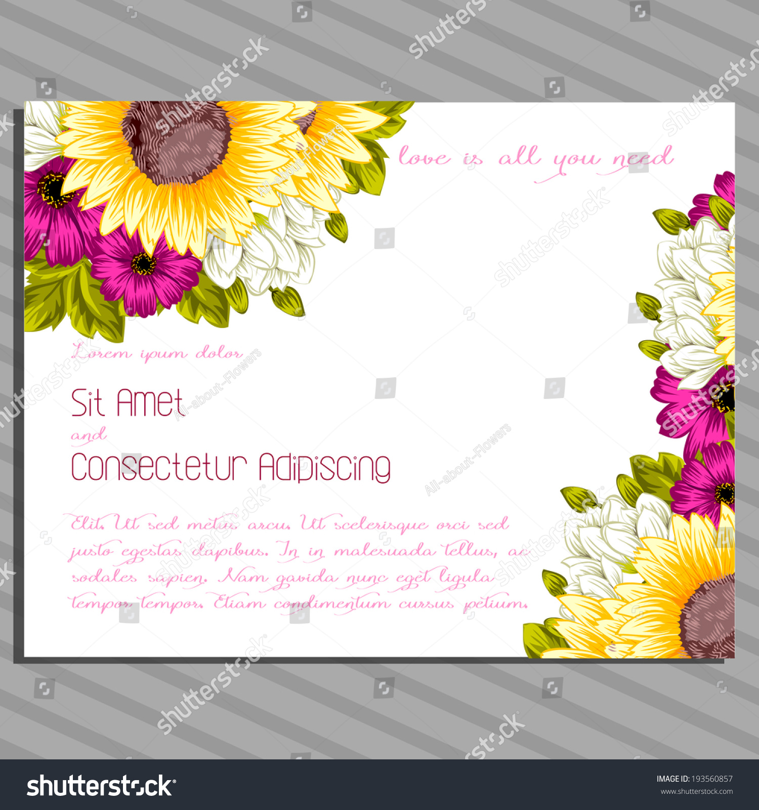 Wedding invitation cards with floral elements Wedding invitation cards with floral elements