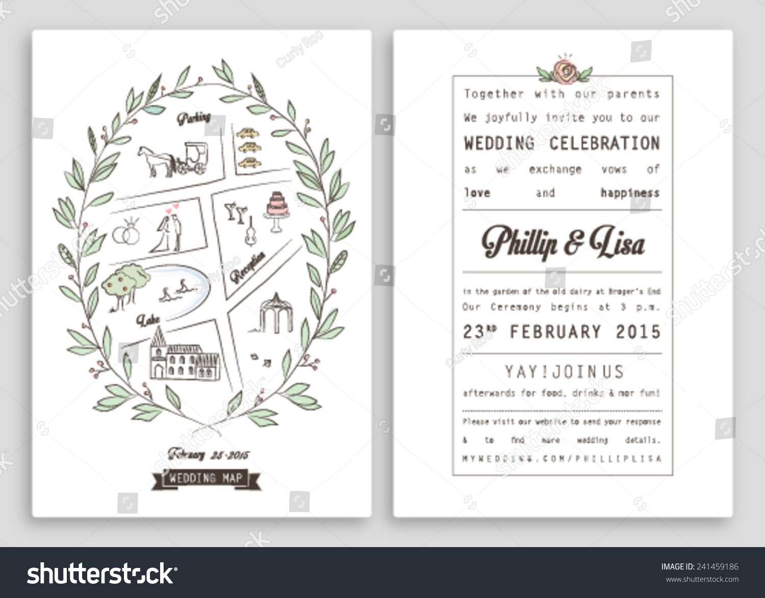 Wedding invitation design layout