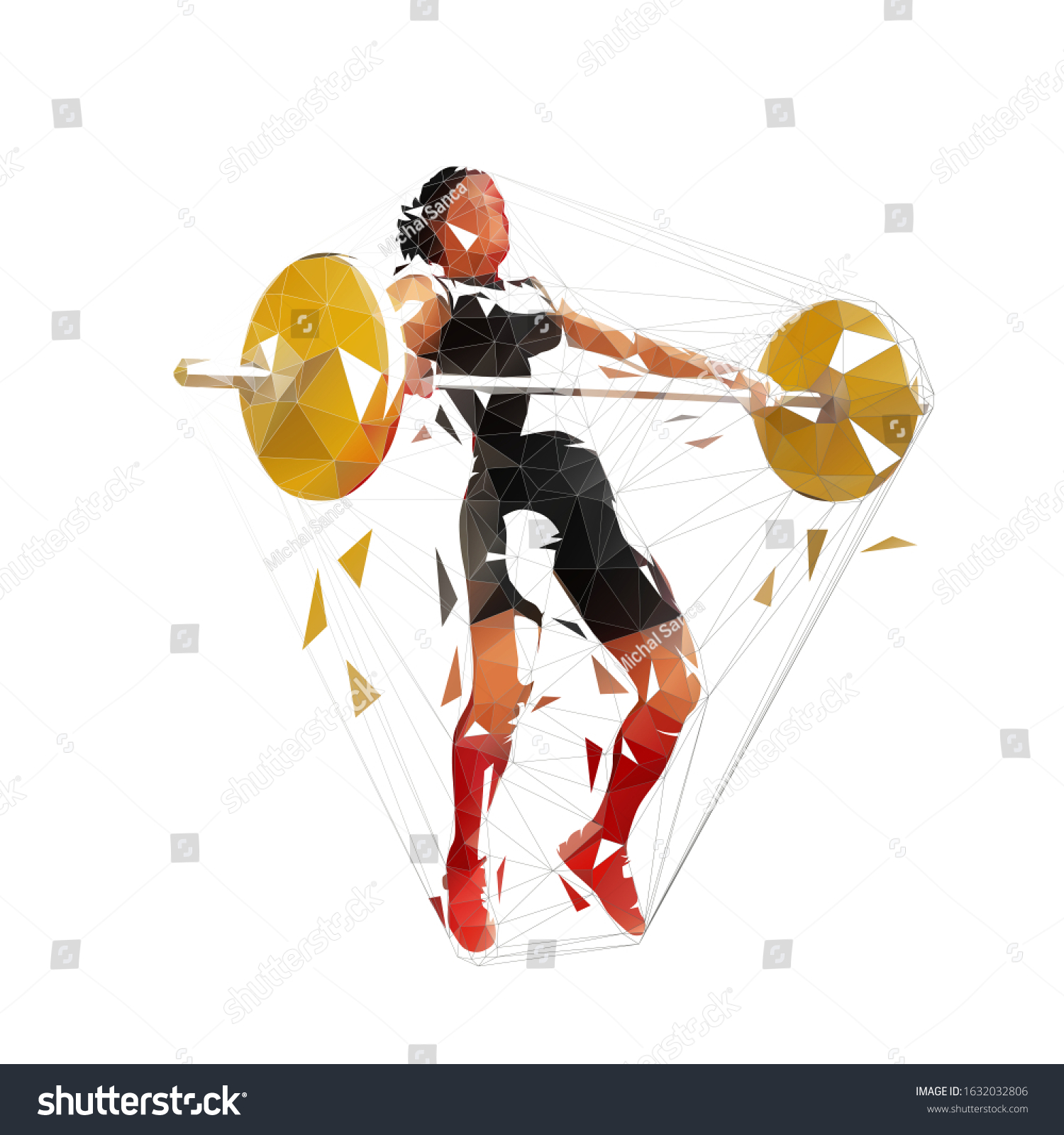 Weightlifting Squats Strong Weightlifter Woman Litfs Stock Vector