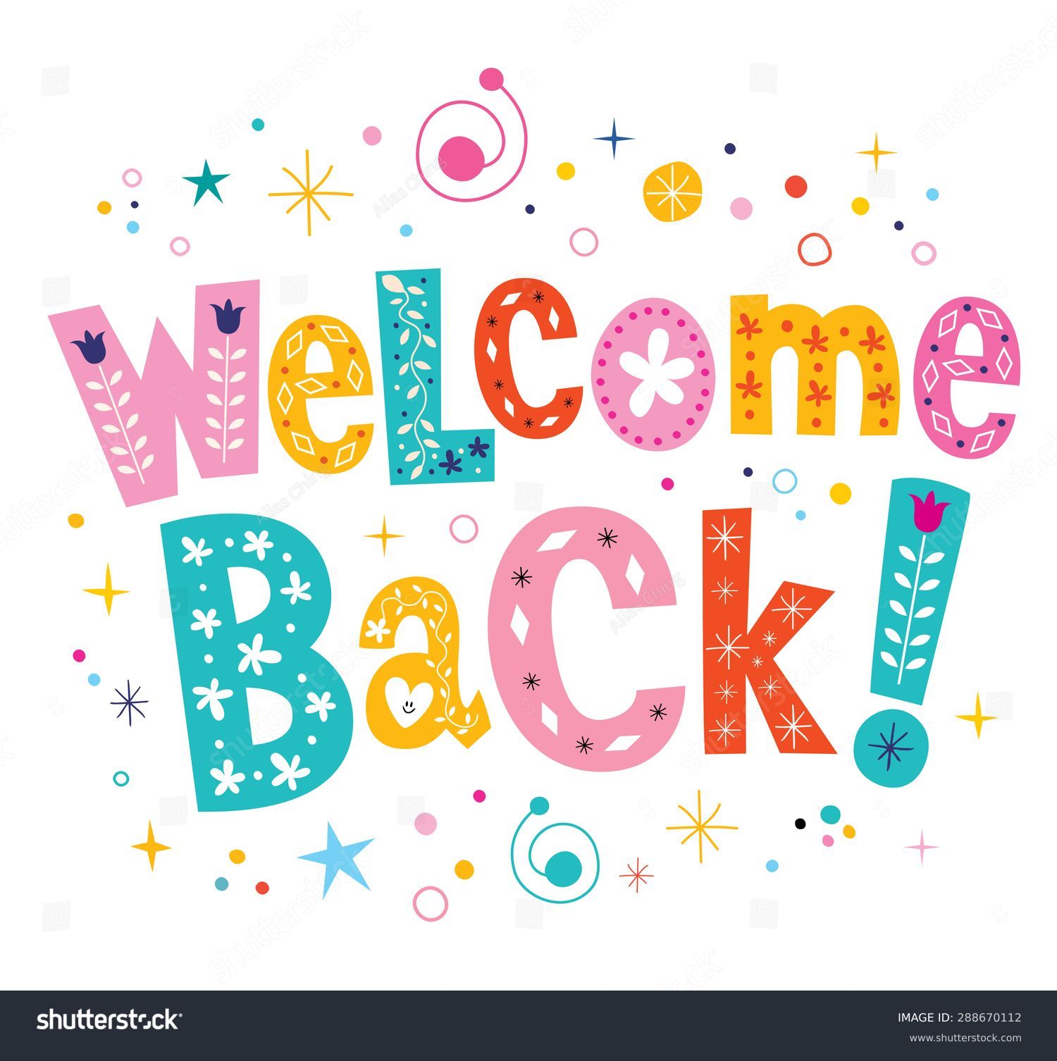 Welcome Back Decorative Lettering Text Stock Vector 288670112 