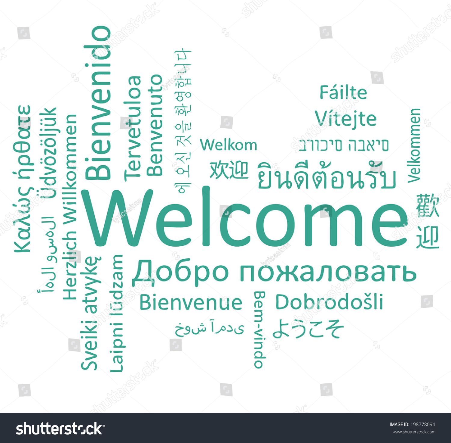 Phrase In Different Languages. Vector Words Cloud Concept