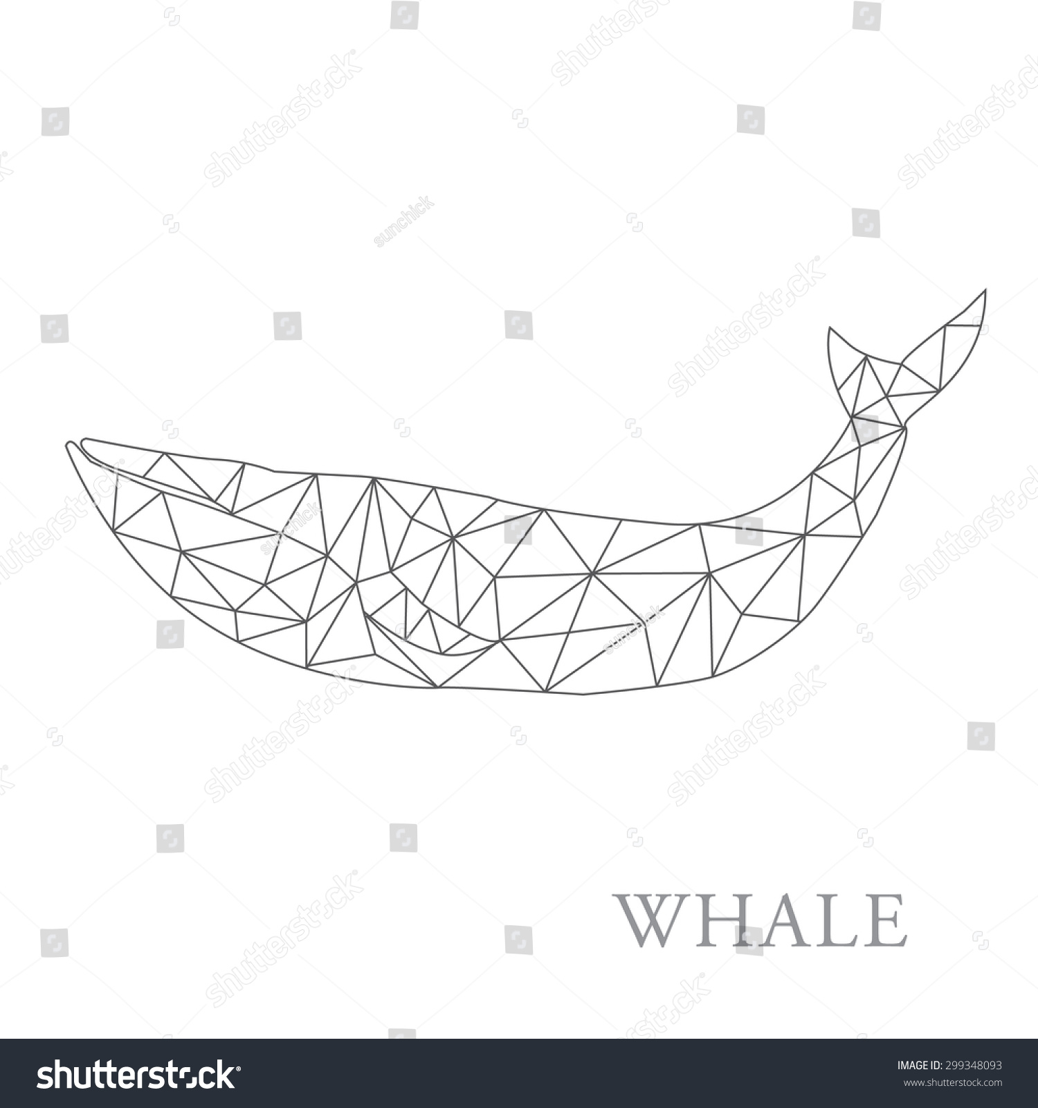 Whale Abstract Isolated On A White Backgrounds, Vector Illustration