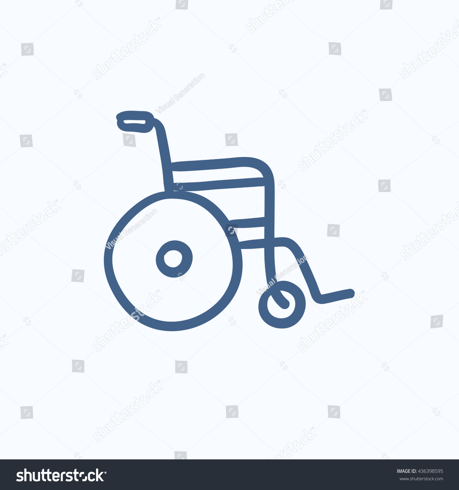 Wheelchair Vector Sketch Icon Isolated On Background. Hand Drawn