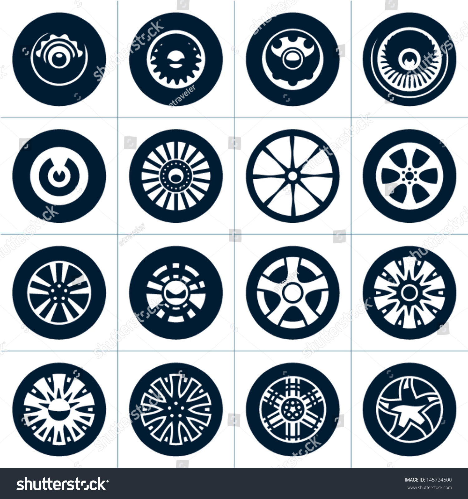 Wheels. Rims Vector Collection. - 145724600 : Shutterstock