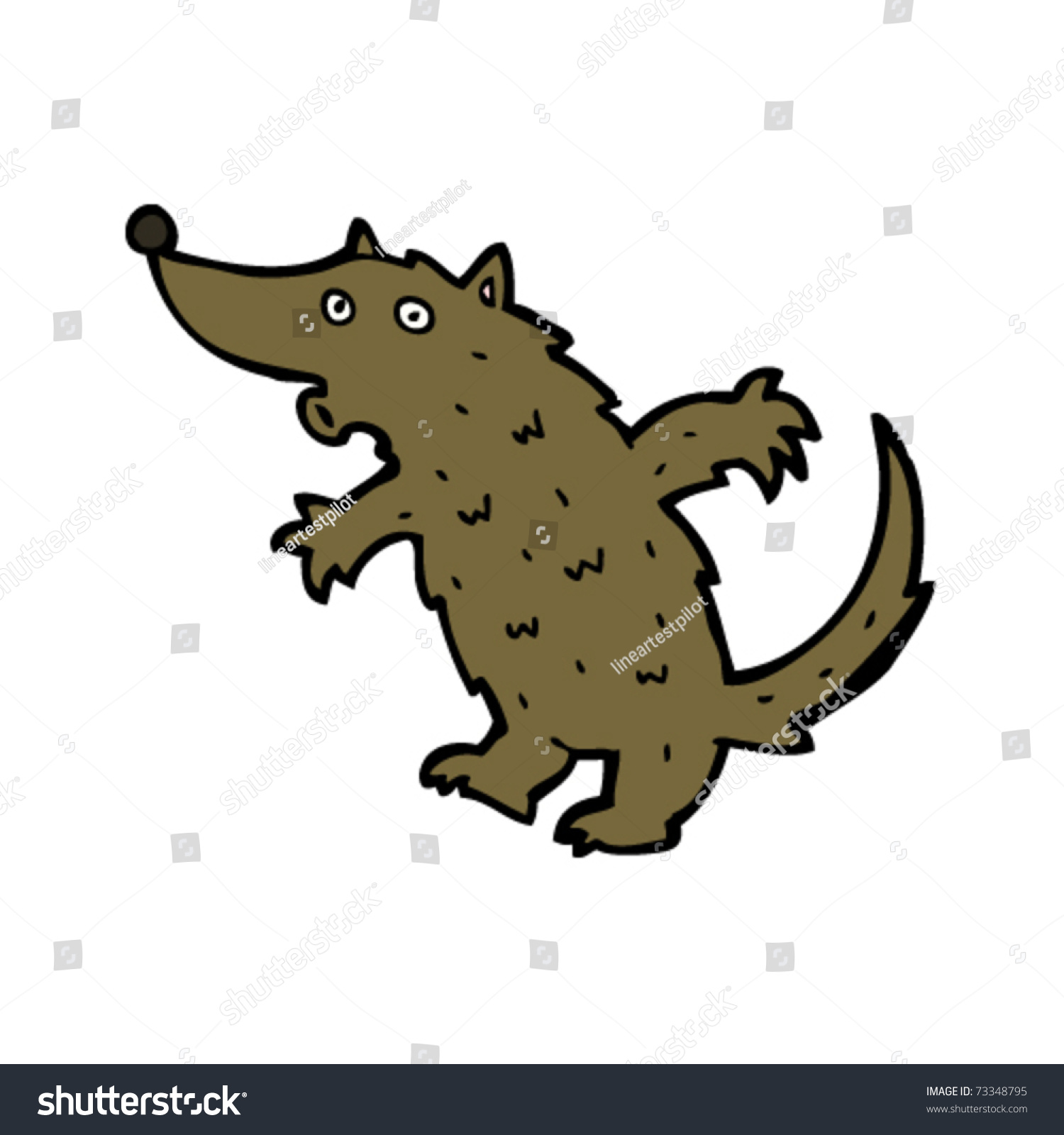 Whistling Wolf Cartoon Stock Vector Illustration 73348795 : Shutterstock