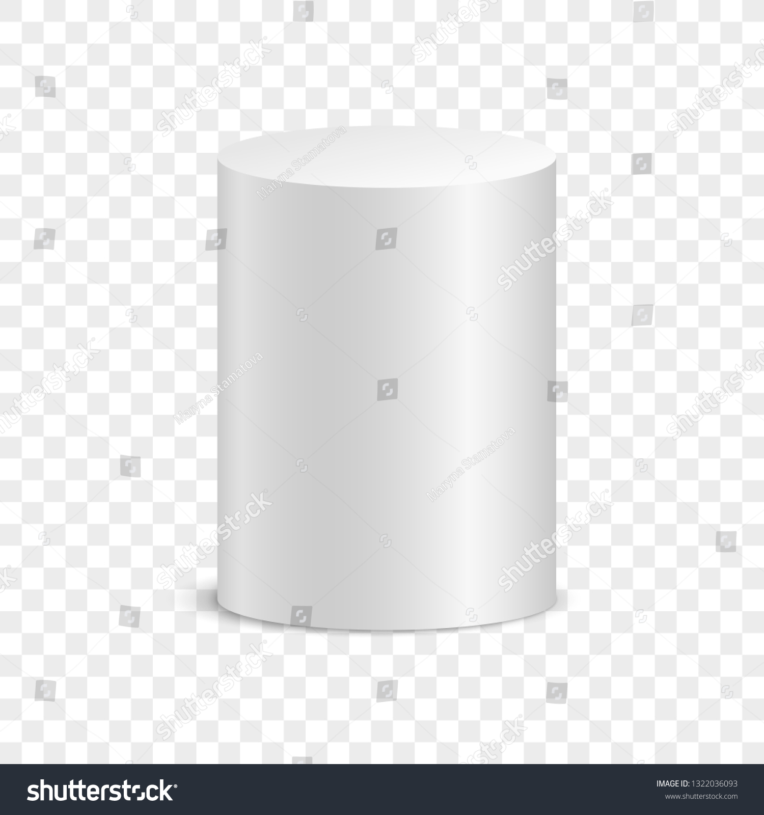White Cylinder Isolated On Transparent Background Stock Vector Royalty