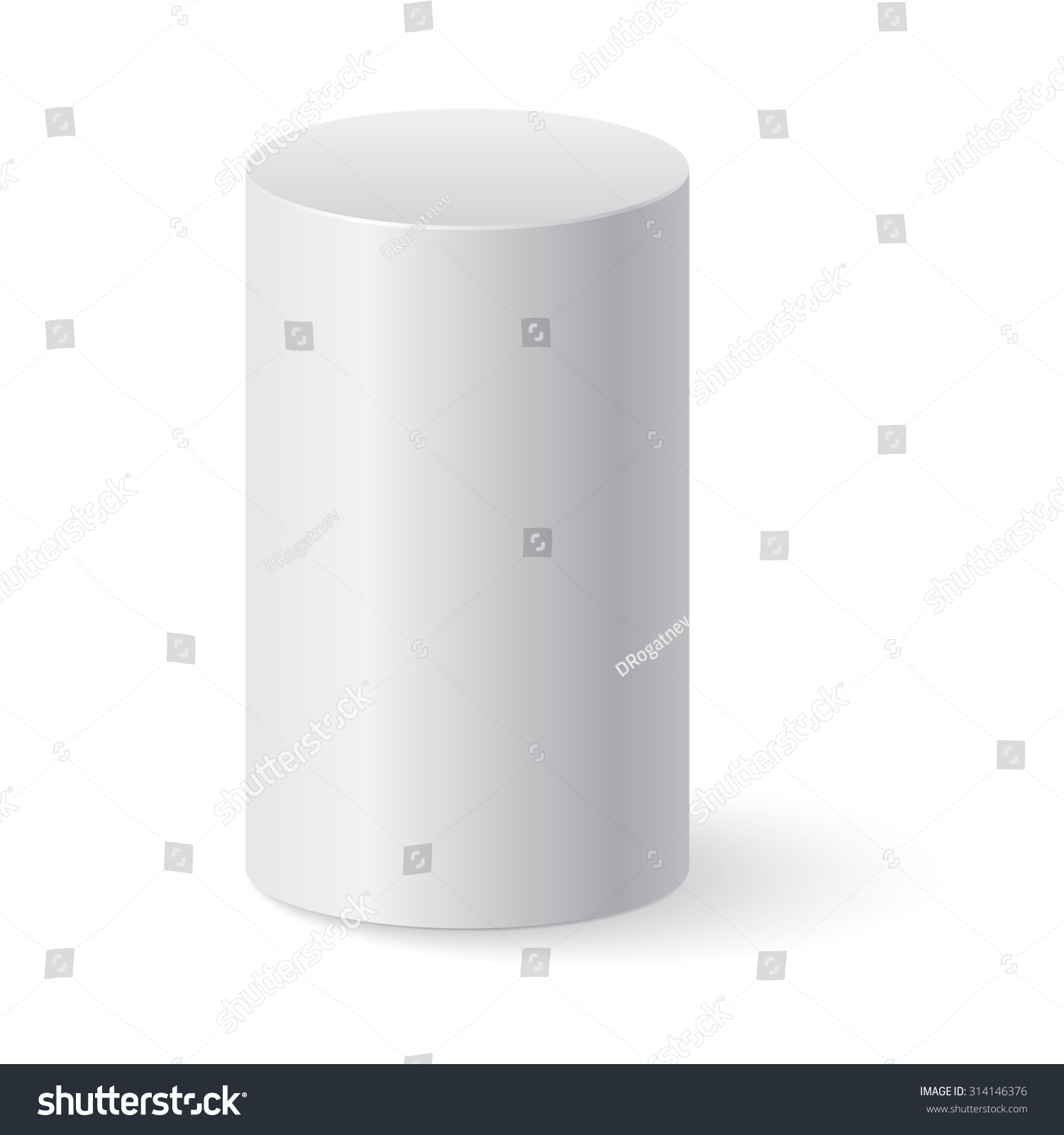 White Cylinder Isolated On White Background Stock Vector