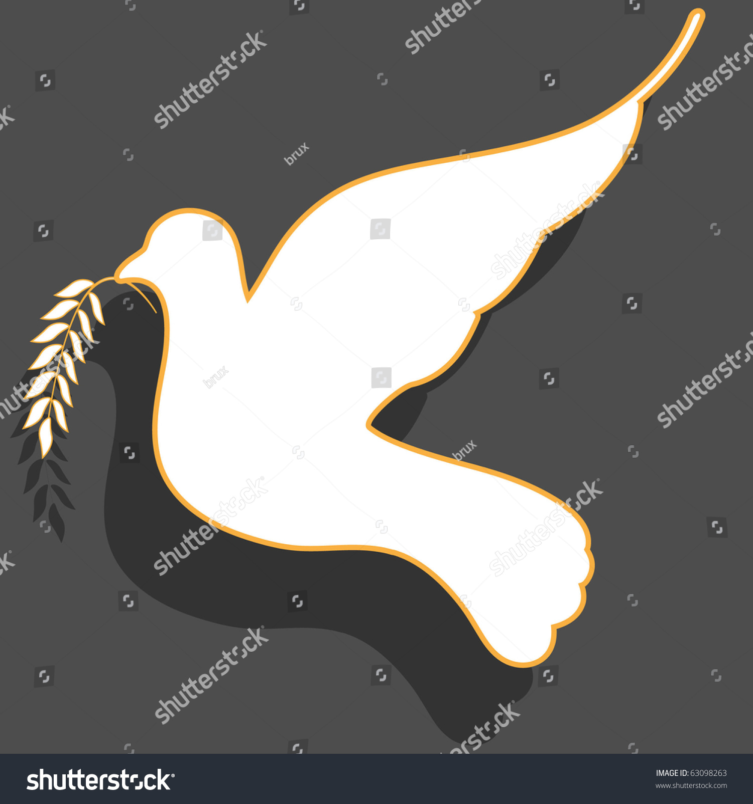 White Dove Stock Vector 63098263 - Shutterstock