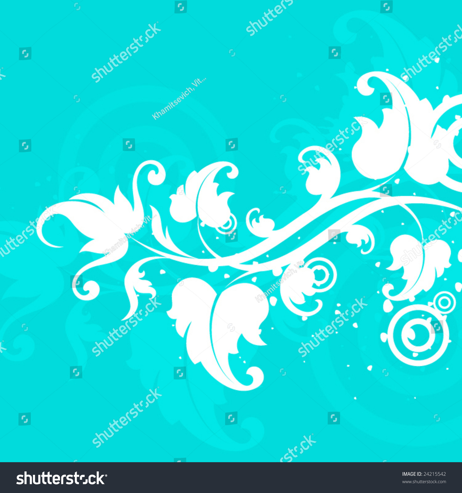White Flower On Turquoise Background Stock Vector 24215542 - Shutterstock
