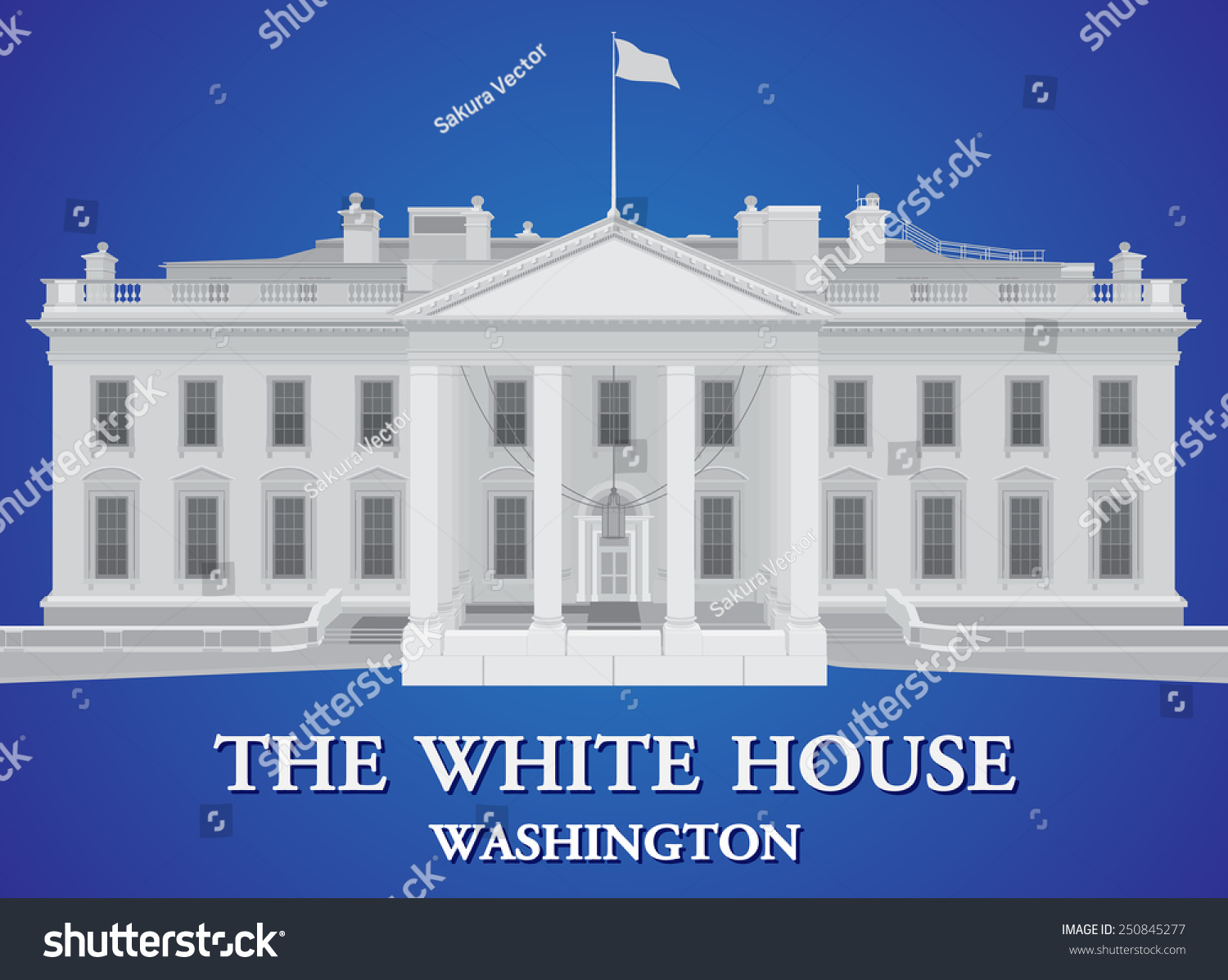 White House Detailed Vector Illustration Stock Vector 250845277