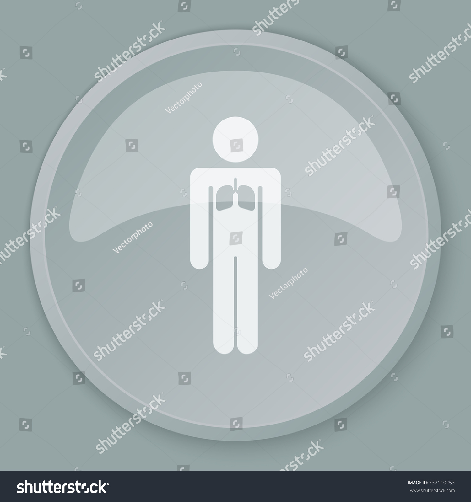White Lungs icon on grey web button White Lungs icon on grey web button