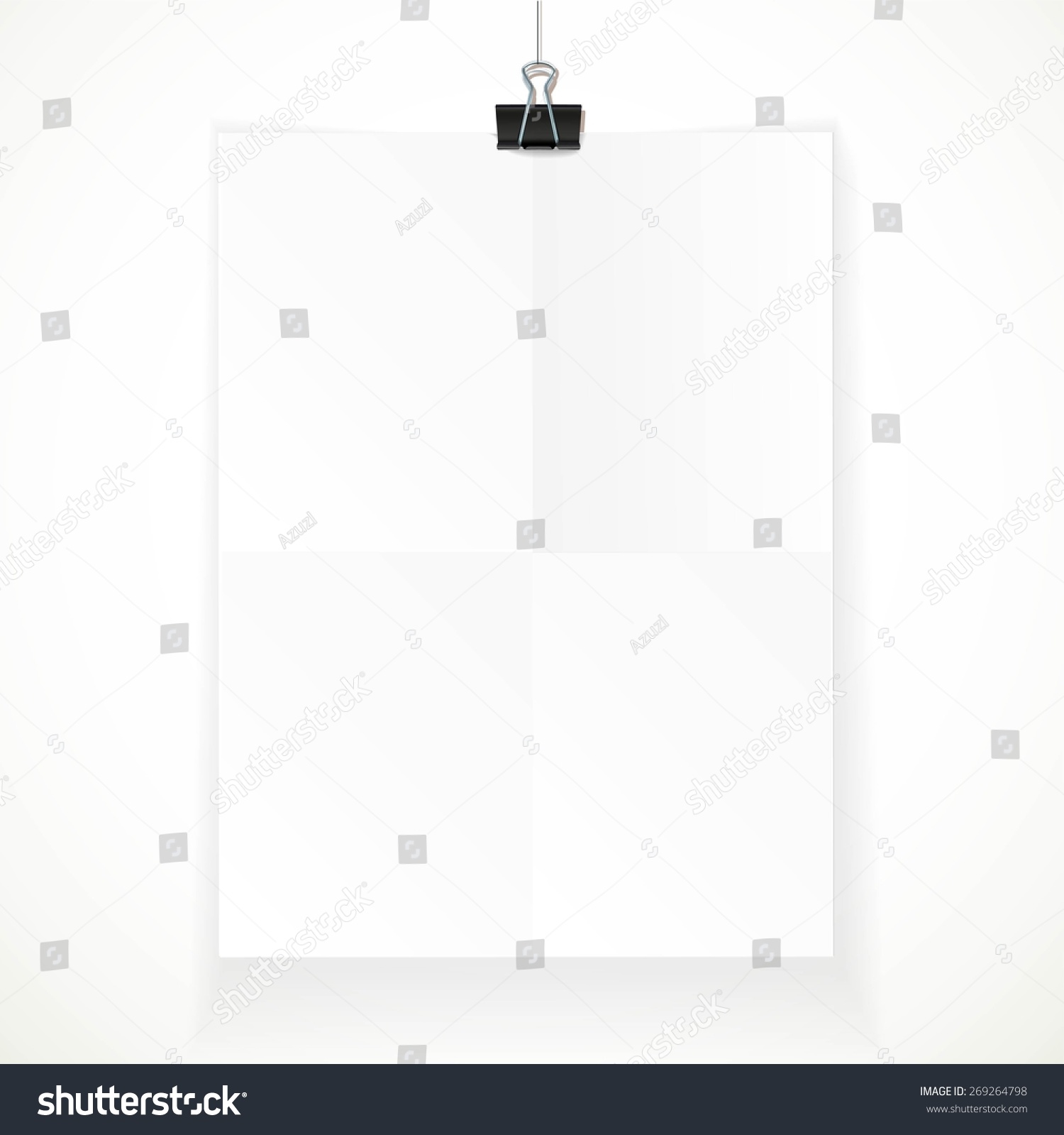 White Paper Hanging On Binder Isolated Stock Vector Royalty Free