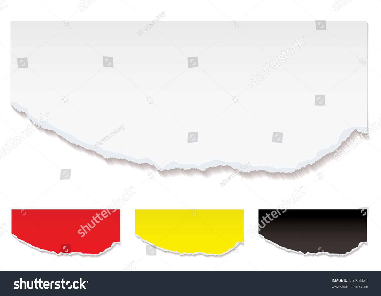 White Paper With Torn Edge And Shadow Color Variation White Paper With Torn Edge And Shadow Color Variation