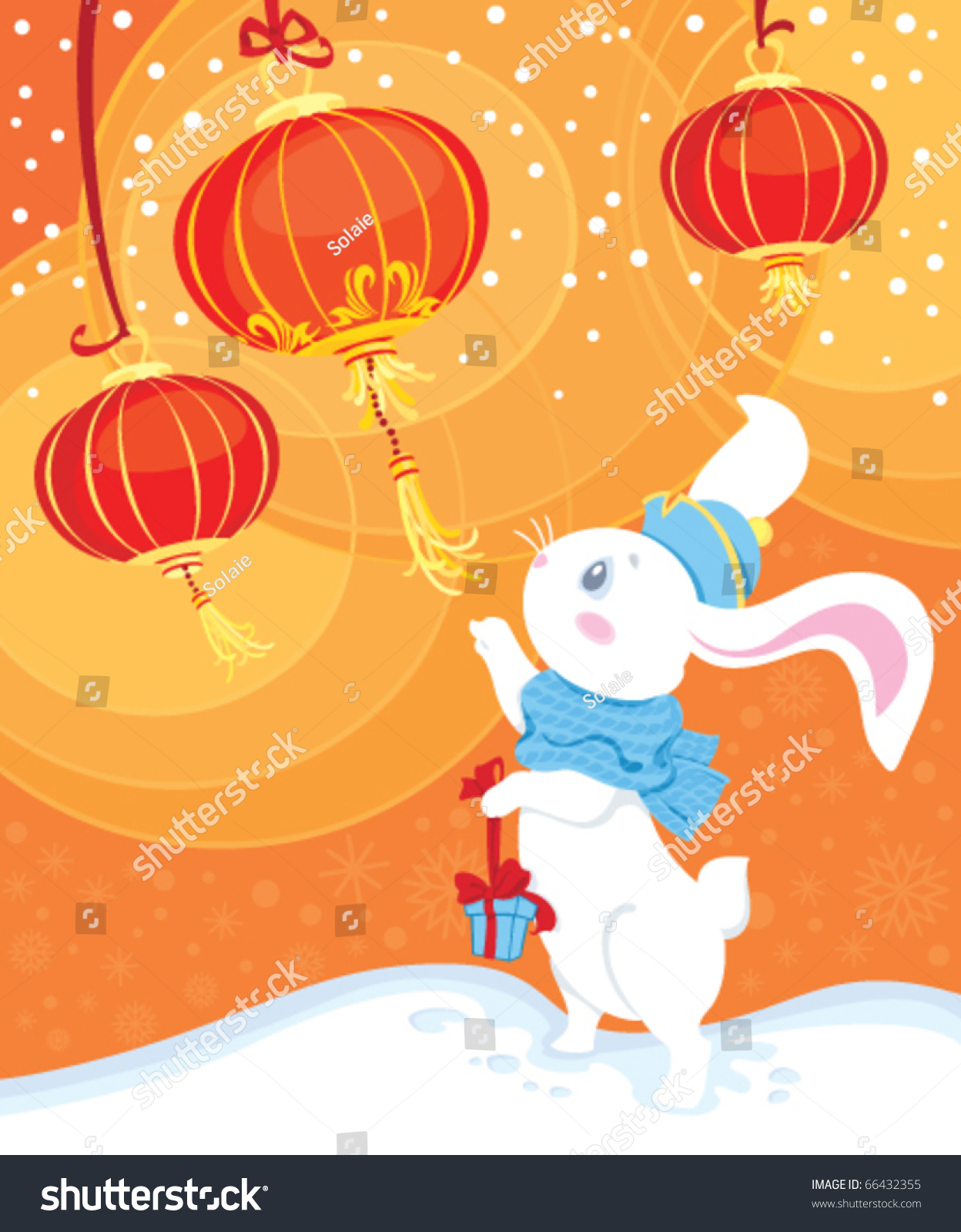 White Rabbit - Symbol Of Chinese Horoscope For New Year Stock Vector