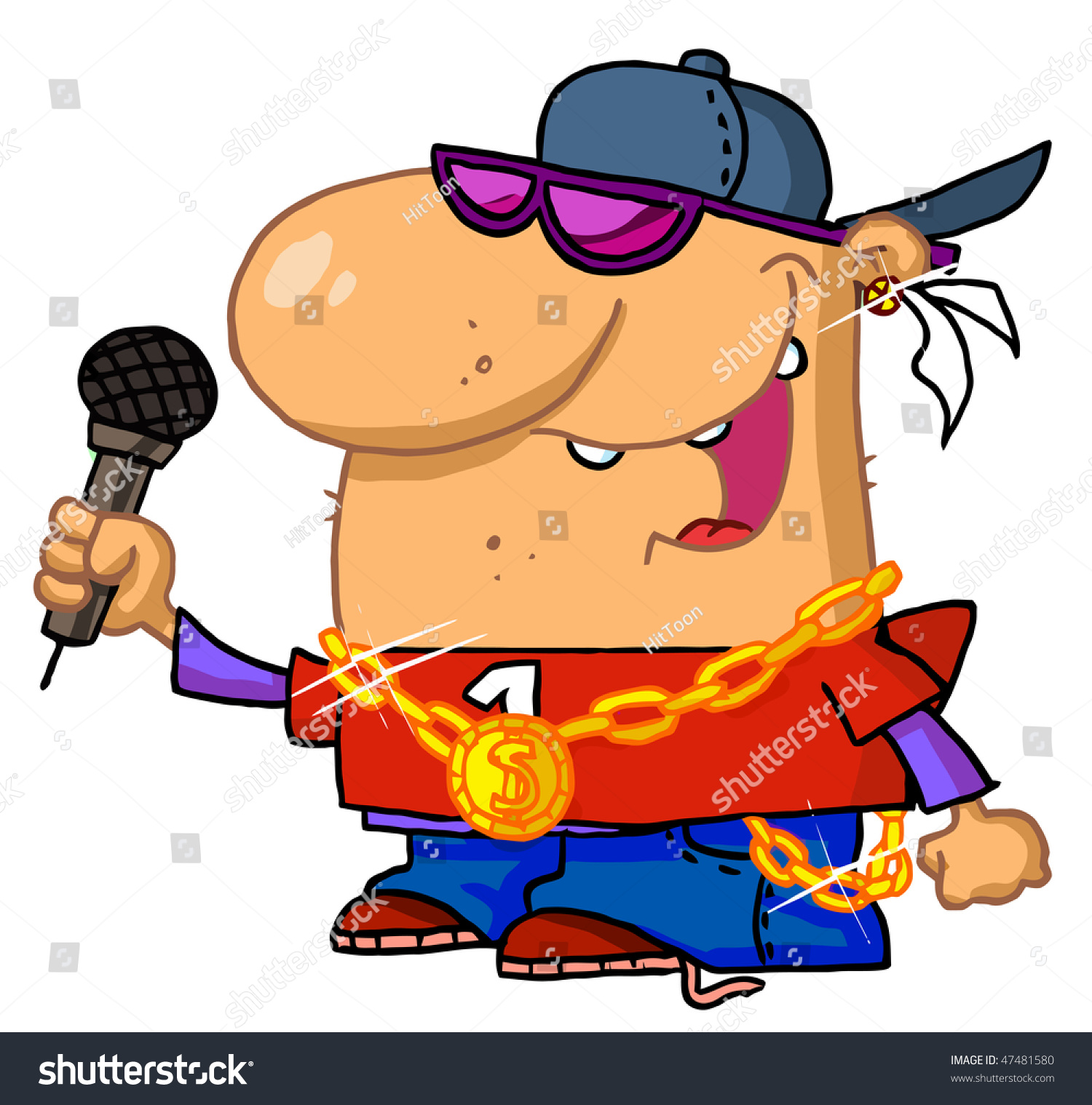 White Rapper Dude Singing Stock Vector Illustration 47481580 : Shutterstock