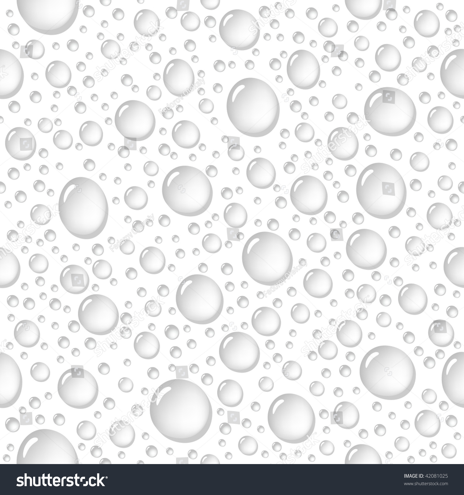 White Water Drops - Vector Seamless Background. - 42081025 : Shutterstock