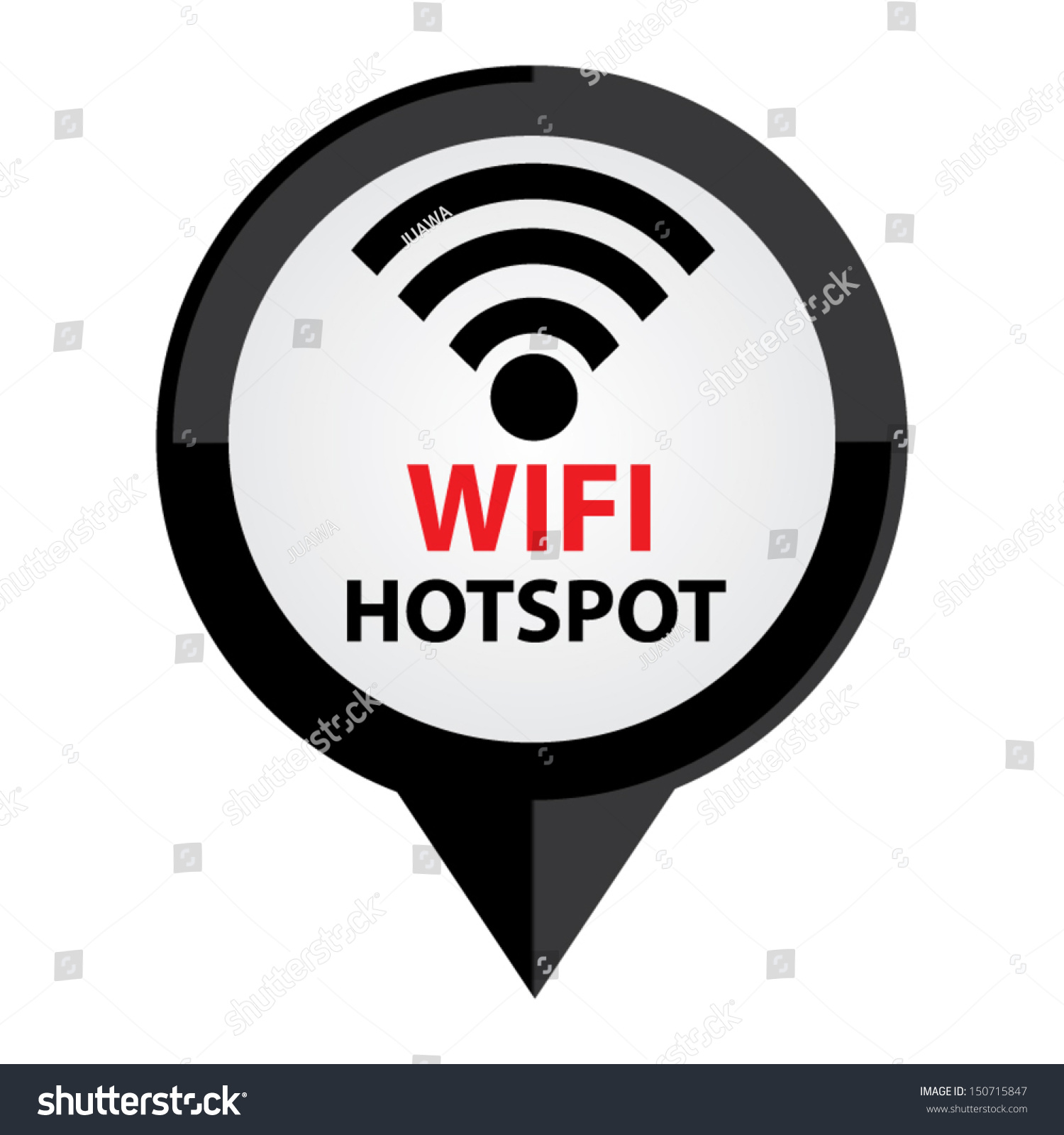 Wifi Hotspot White Color With Black Border Icon Isolate On White Background Stock Vector 6016