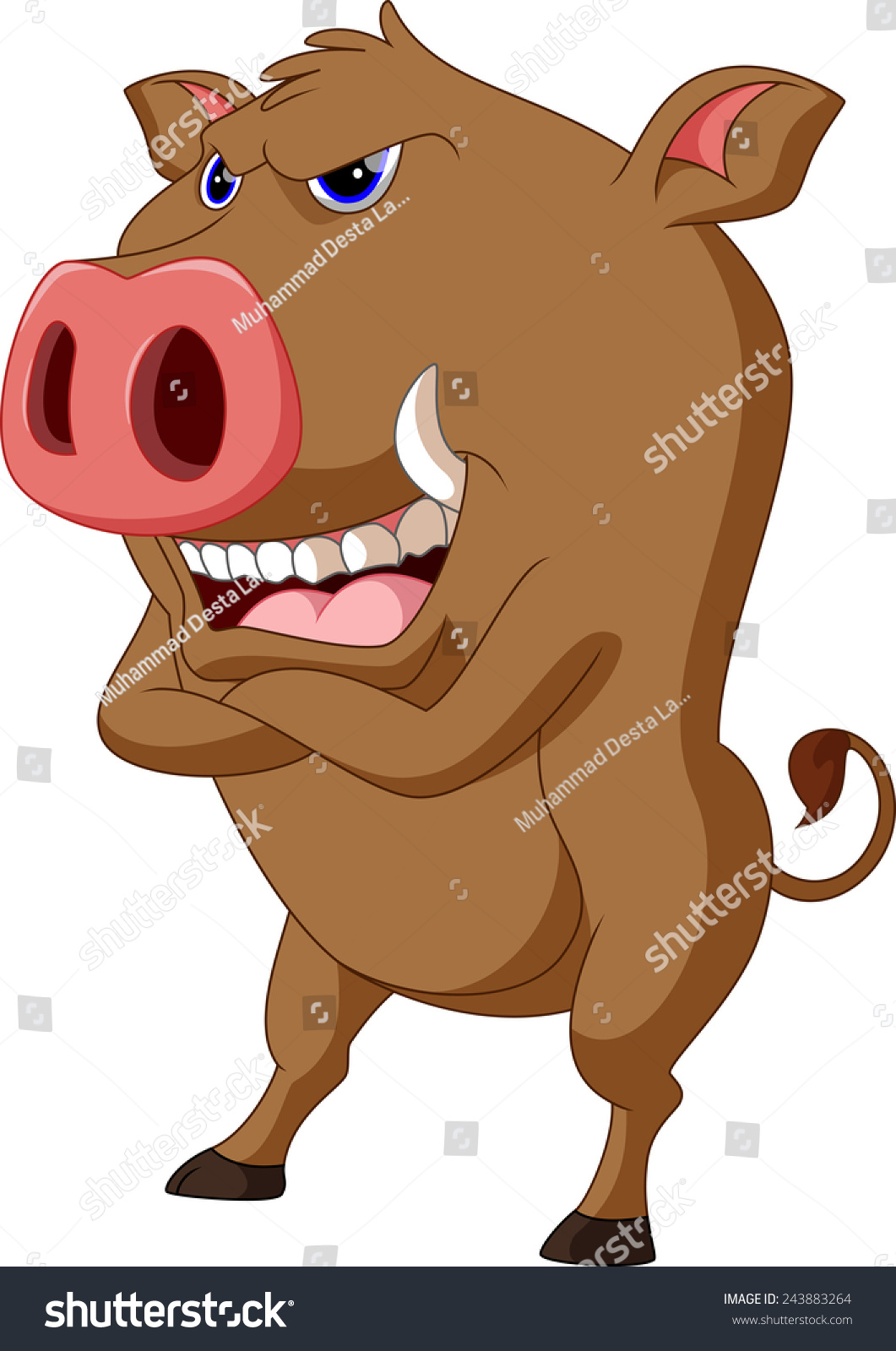 Wild Boar Cartoon Stock Vector Illustration 243883264 : Shutterstock