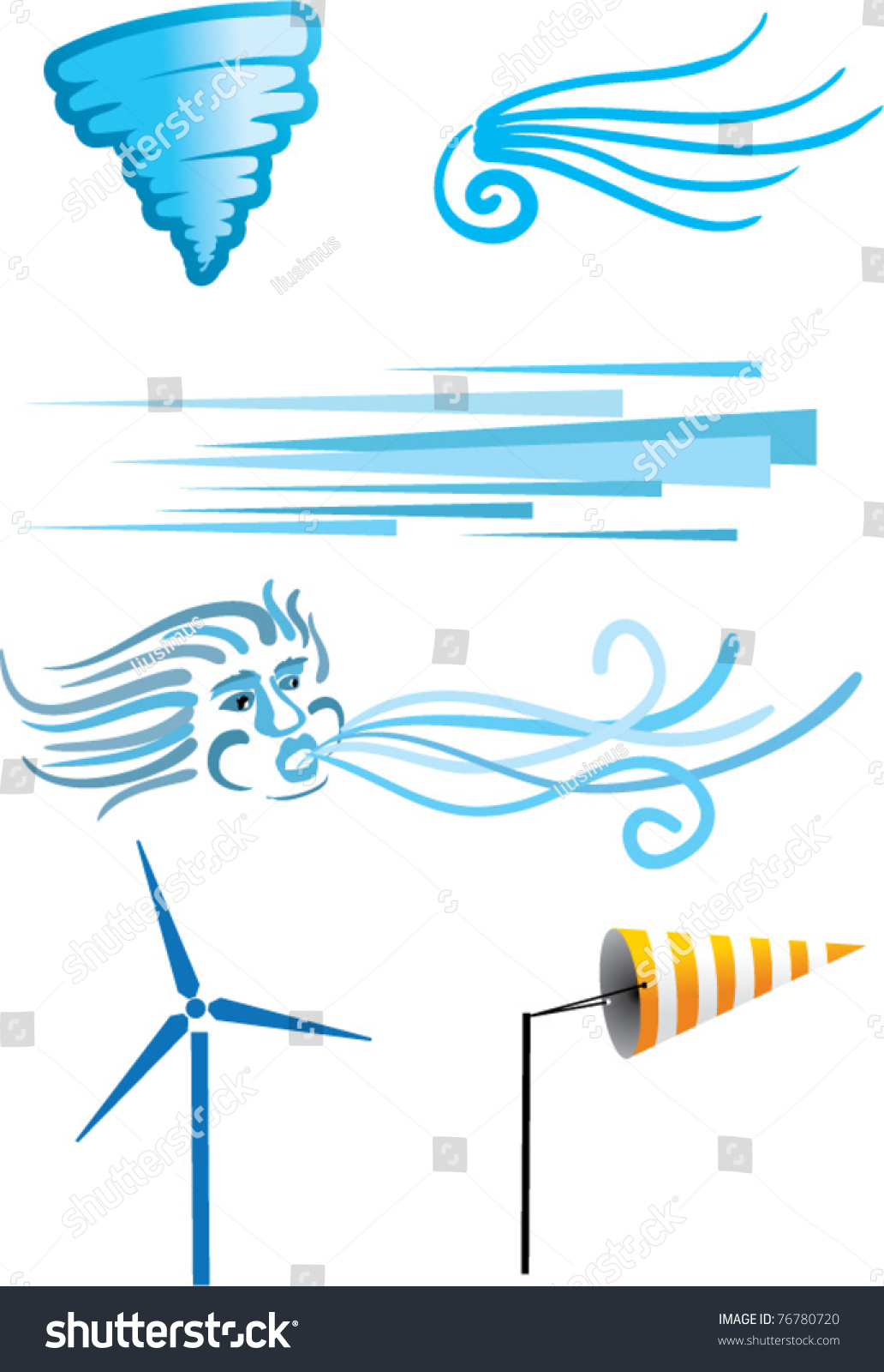 Wind Symbols Stock Vector 76780720 - Shutterstock