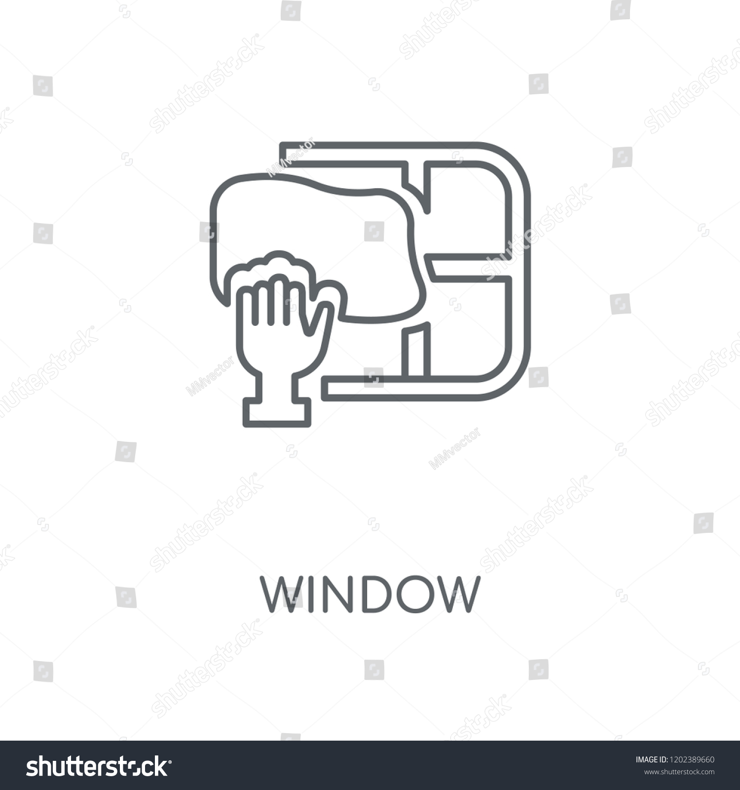 Window Linear Icon Window Concept Stroke Stock Vector Royalty Free