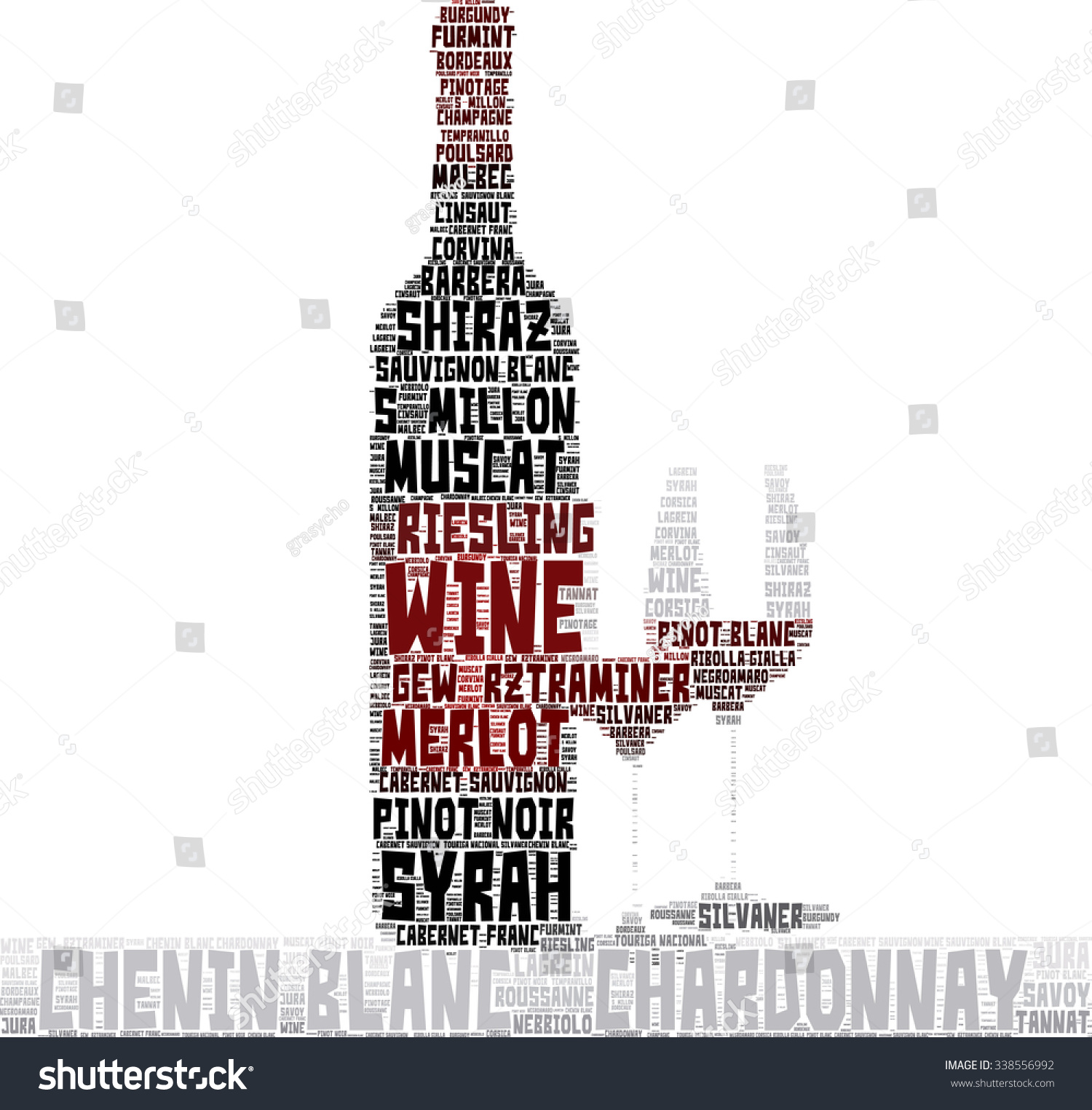 Wine Related Word Cloud Stock Vector 338556992 Shutterstock