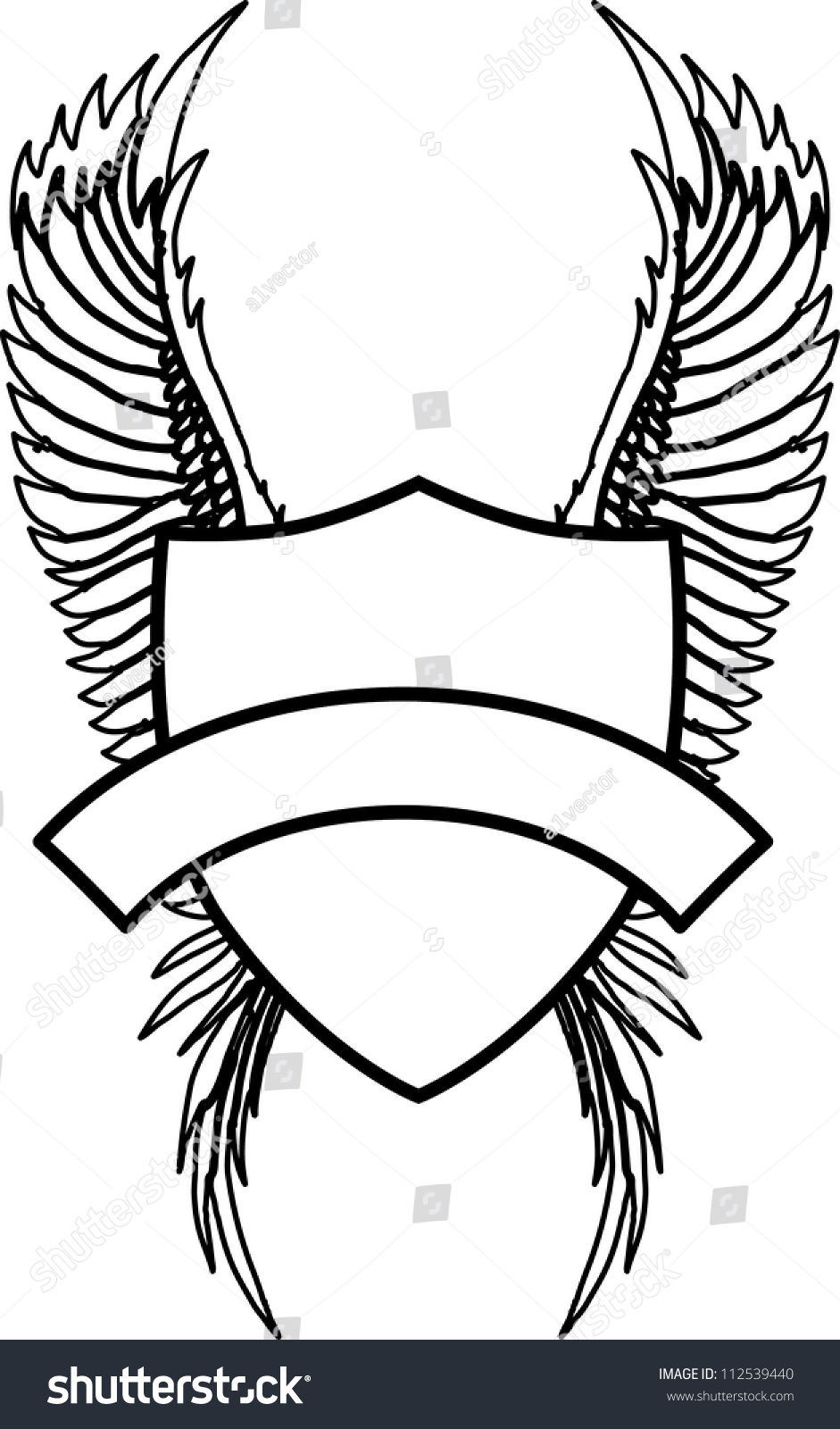 Wings Shield Stock Vector Illustration 112539440 Shutterstock