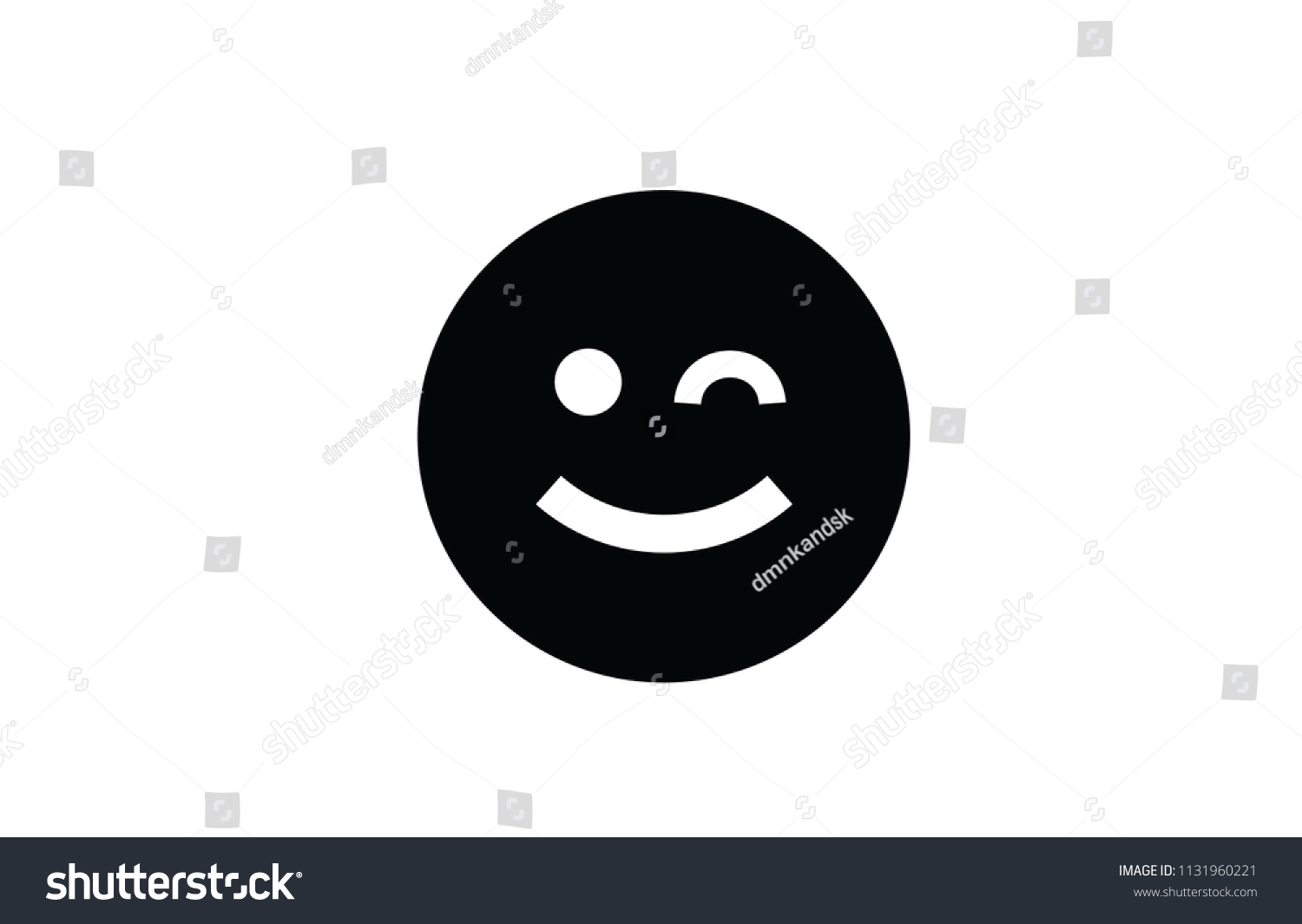 Wink Smile Emoticon Winking Facial Expression Stock Vector Royalty