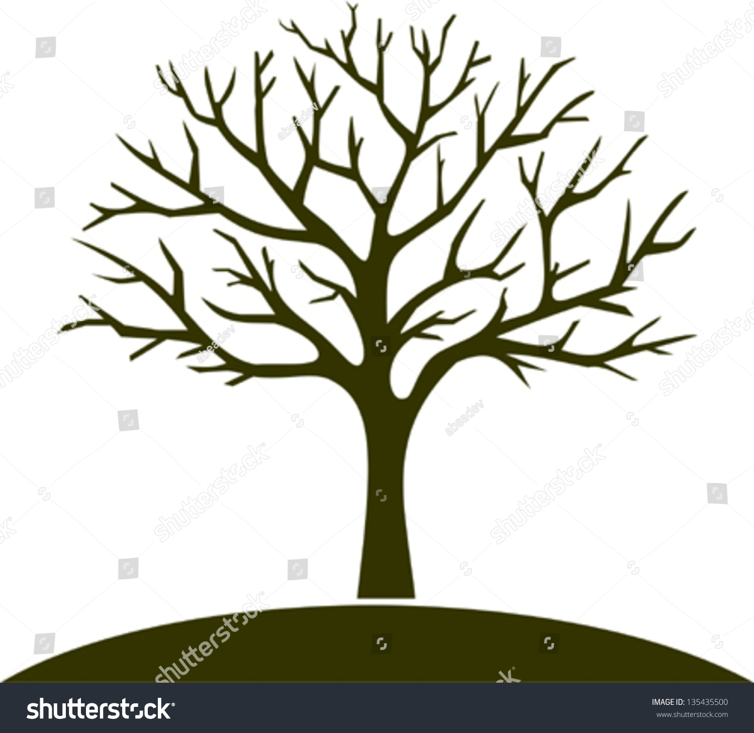 Winter Tree Stock Vector 135435500 : Shutterstock
