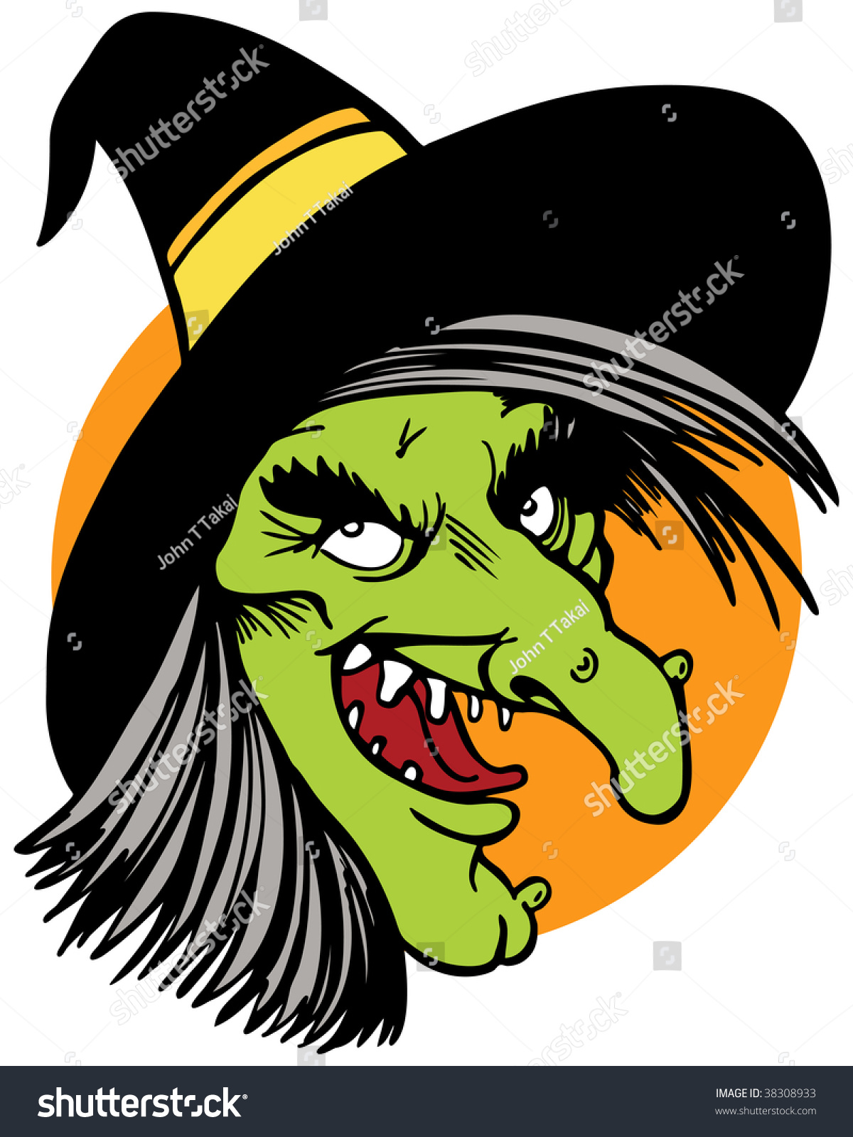 Witch Face Isolated On White Background Stock Vector 38308933 ...