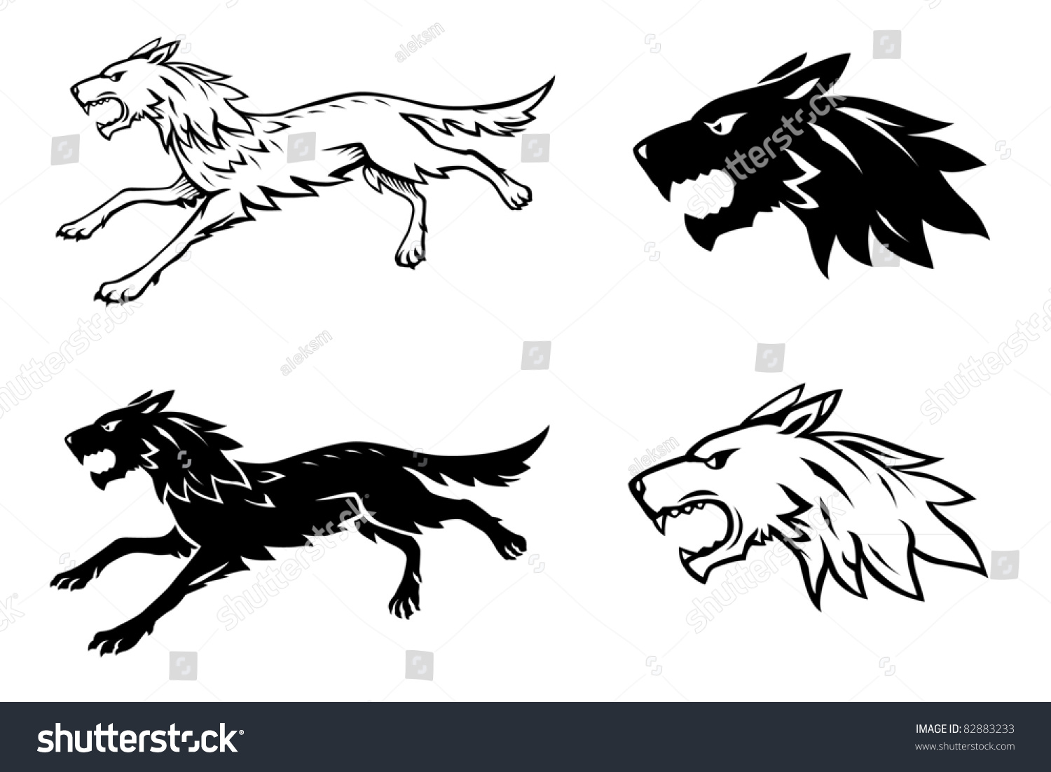 Wolf Illustration Stock Vector 82883233 - Shutterstock