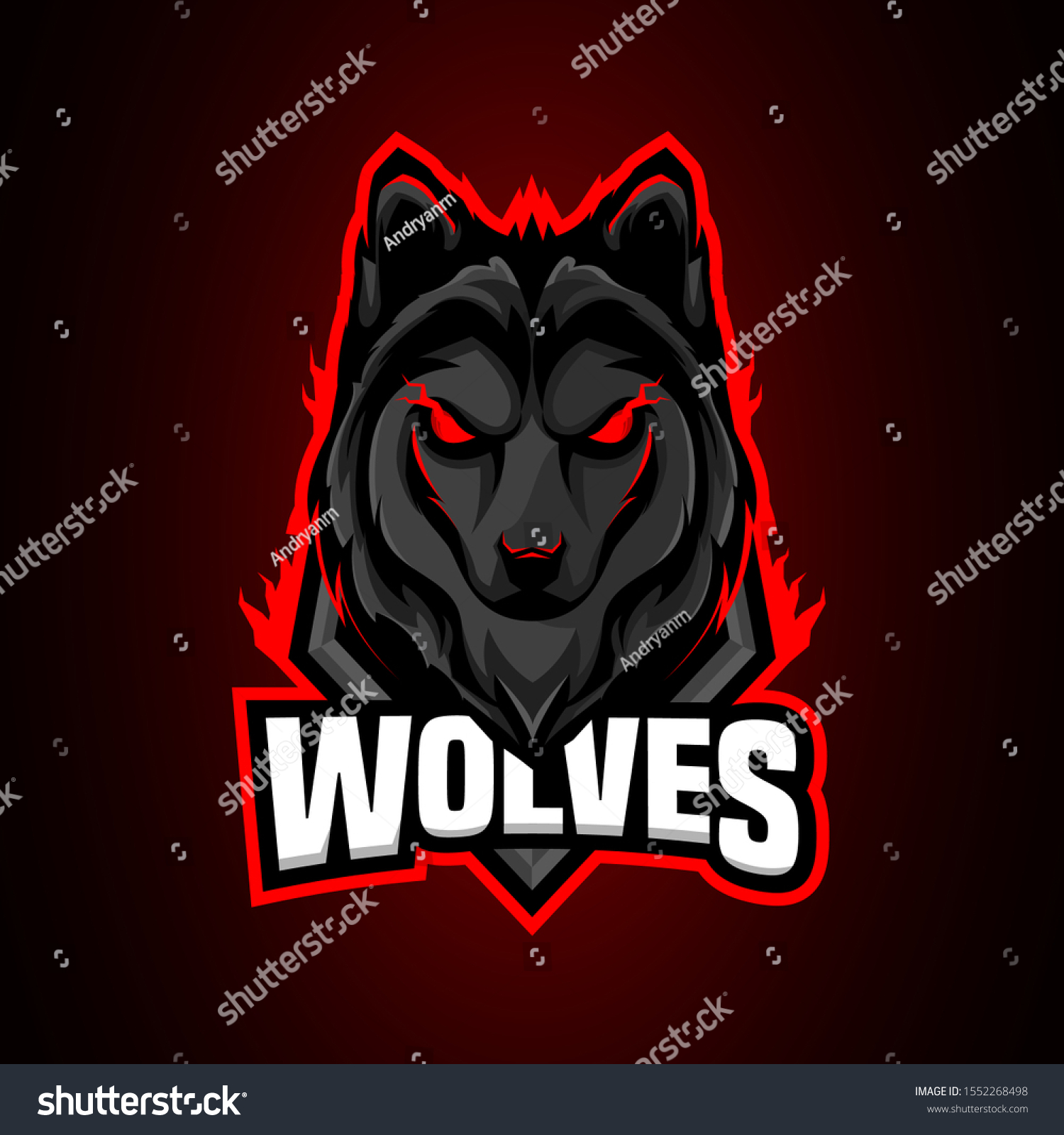 Wolf Mascot Logo Design Esport Sport Stockvector Rechtenvrij Shutterstock