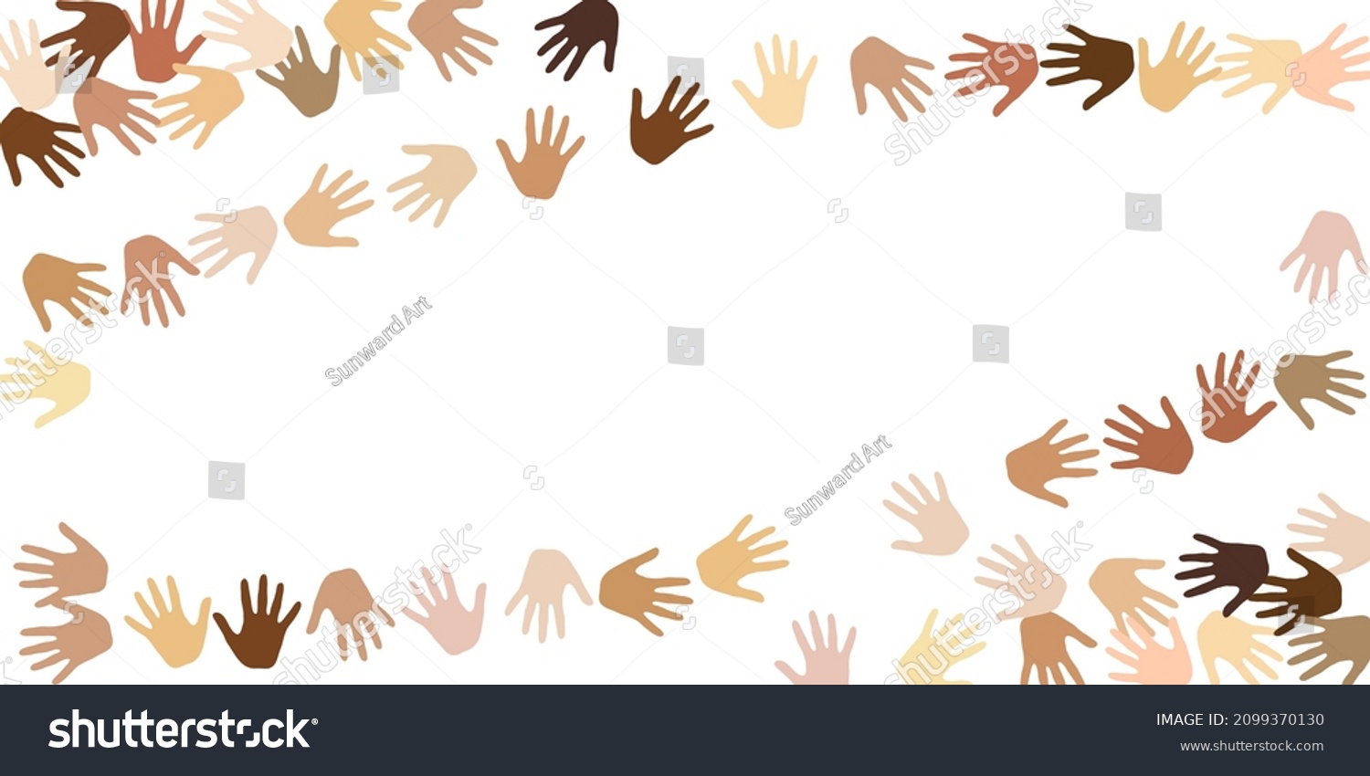 Woman Man Hands Different Skin Color Stock Vector Royalty Free