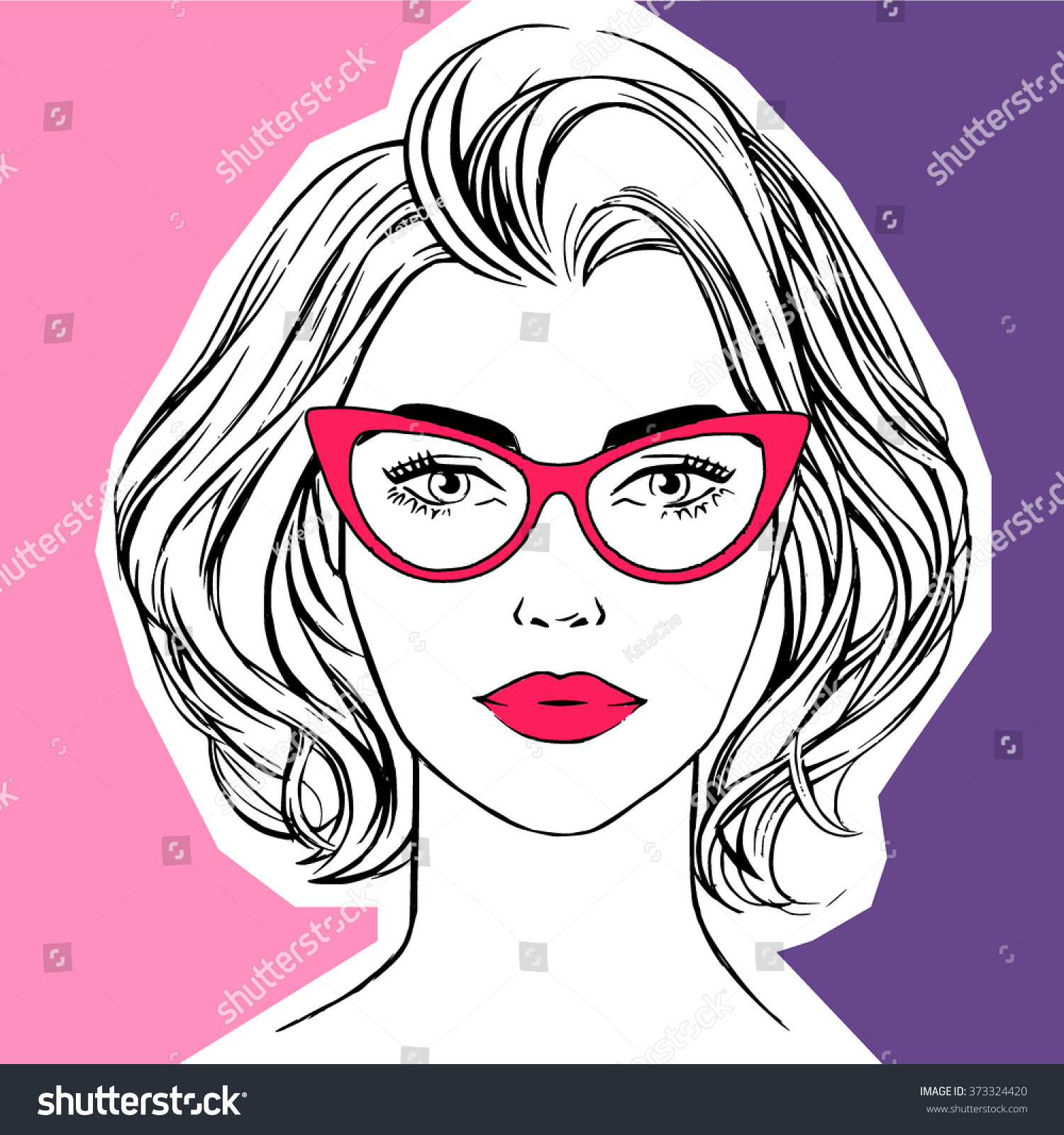 Woman Closeup Portrait In Eyewear Fashion Glasses Beautiful Young Lady Wearing Glasses Female 