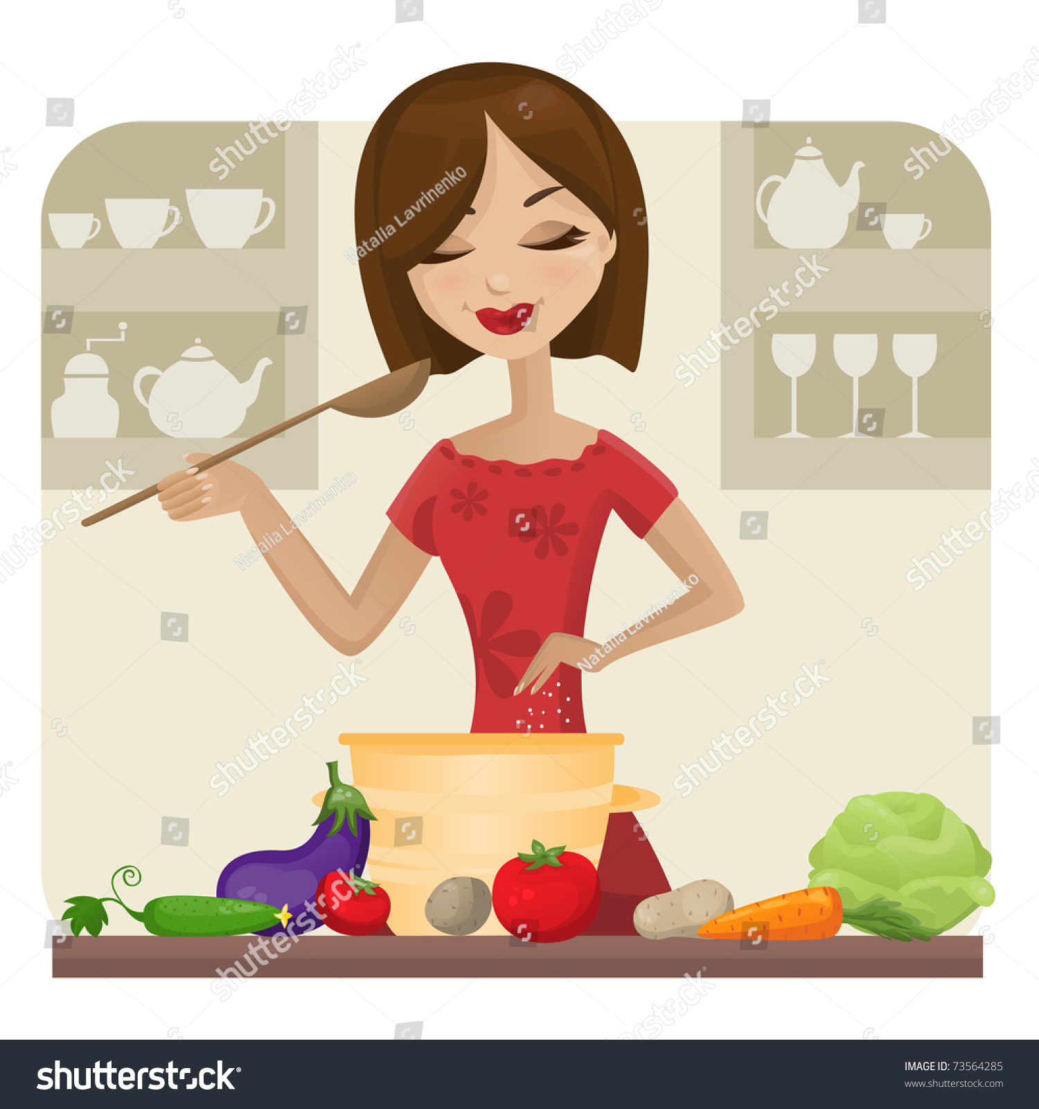 clipart woman cooking food - photo #47
