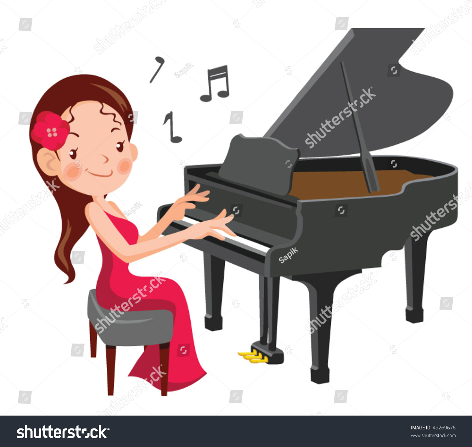girl playing piano clipart - photo #25
