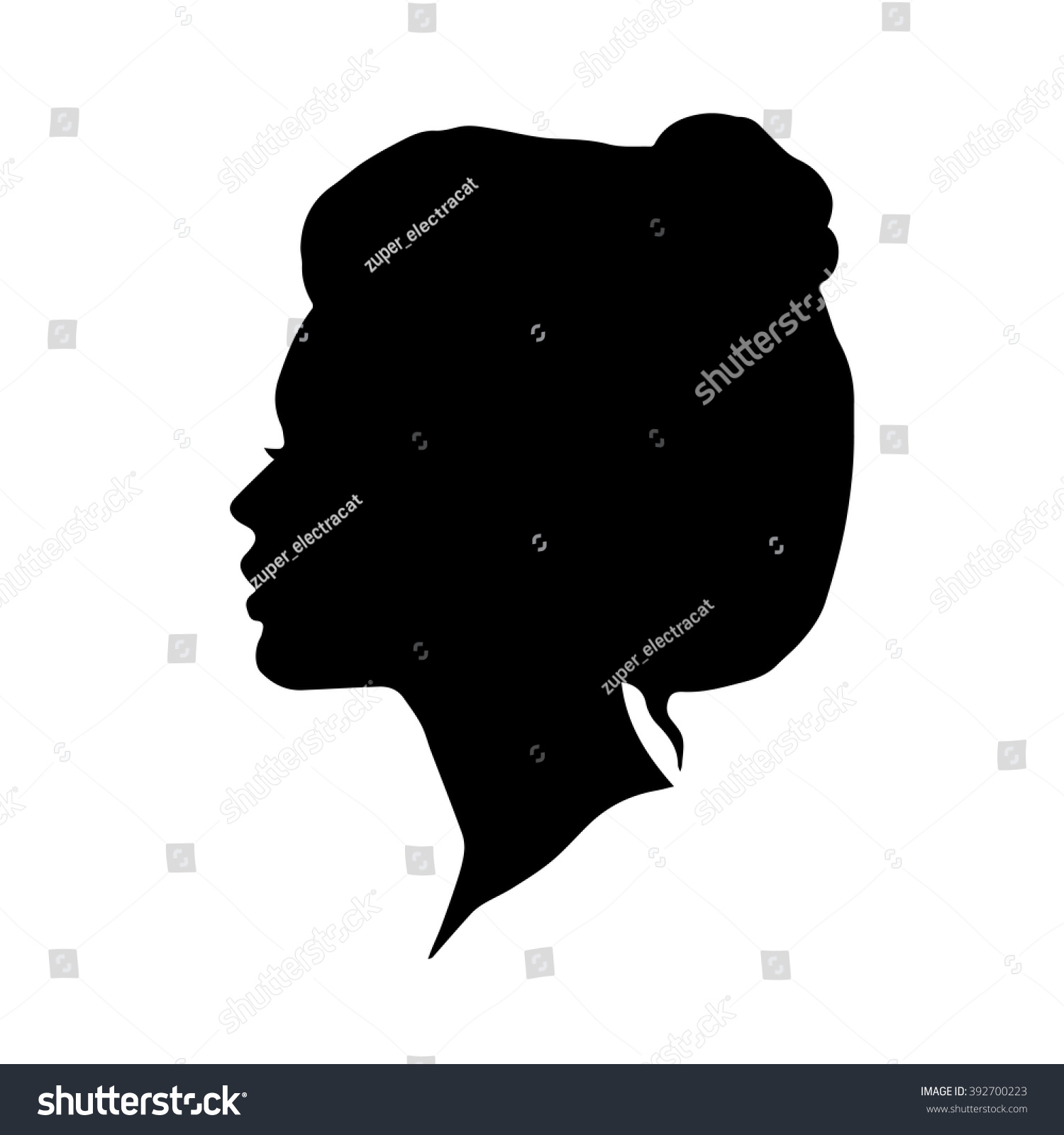 Woman Silhouette On White Background Black Stock Vector 392700223