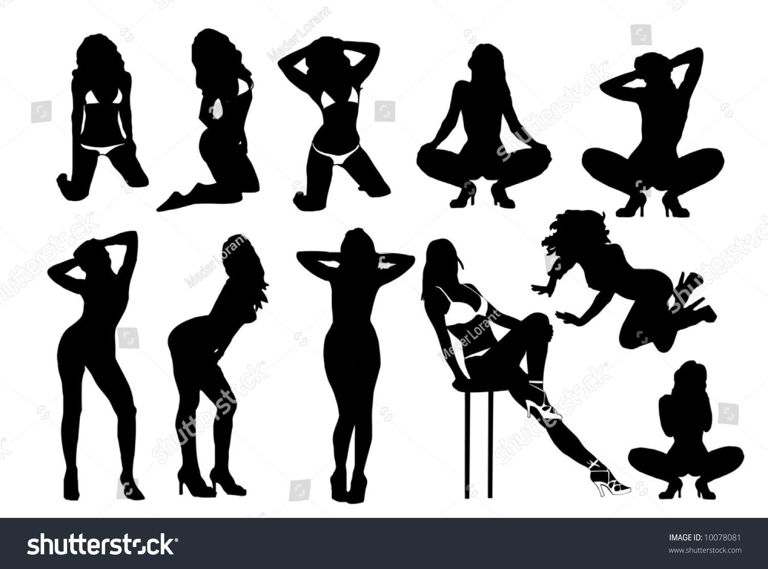 Woman Silhouettes 4 Stock Vector Illustration 10078081 : Shutterstock