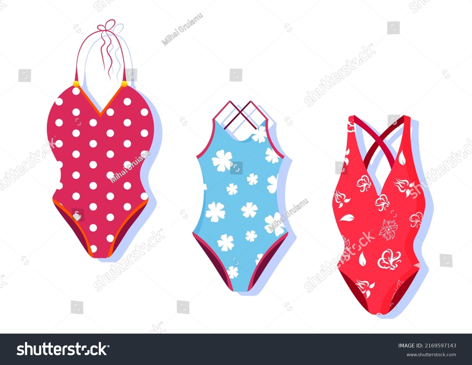 Woman Swimsuit Clipart Vector Illustration Isolated Stock Vector