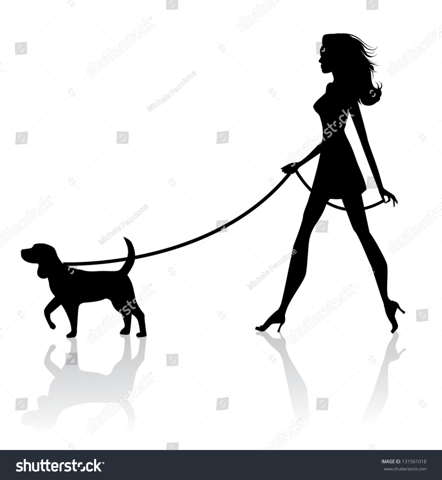 clipart girl walking dog - photo #25