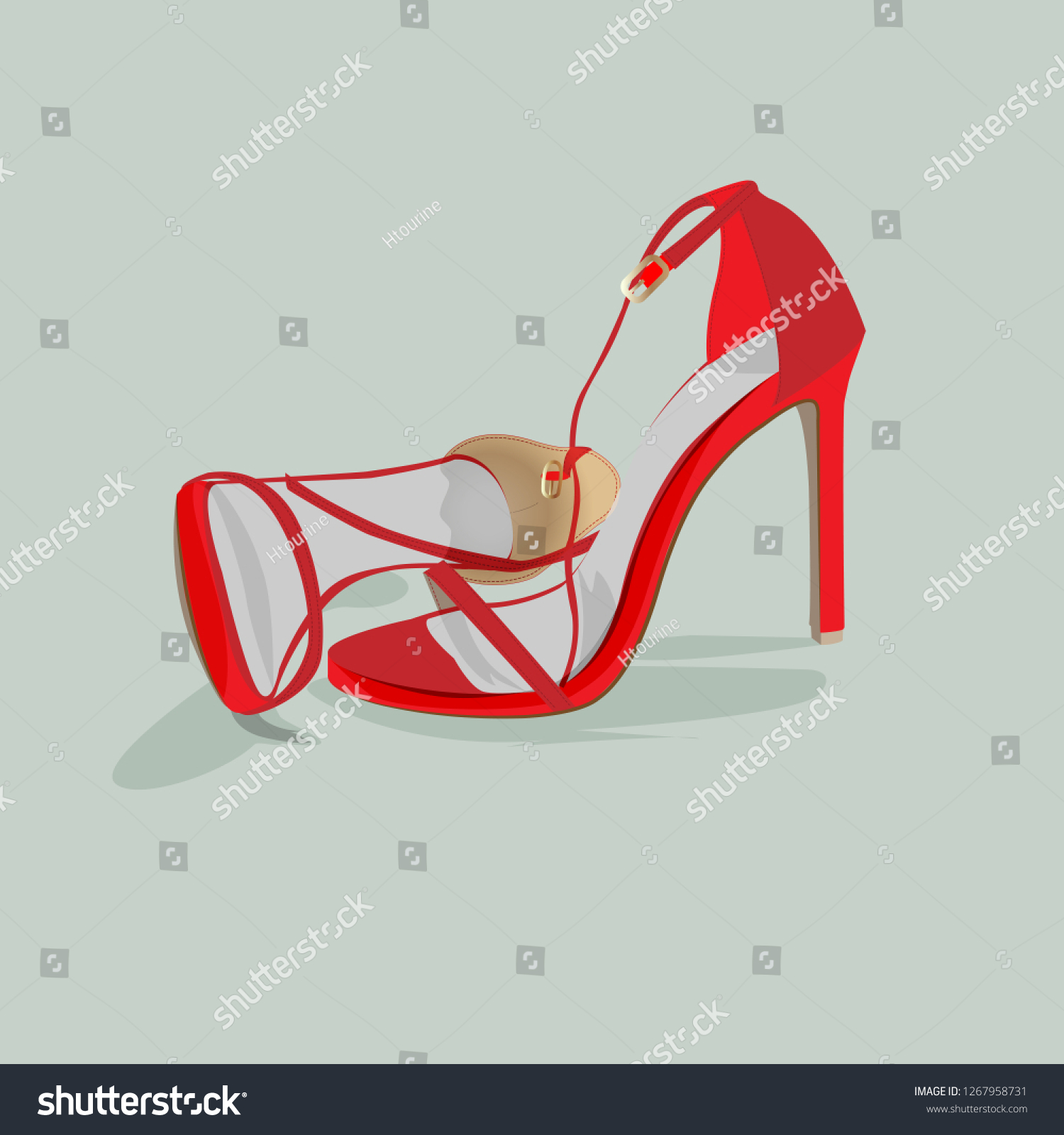 Womens Wardrobe Shoes Heels Stock Vector Royalty Free 1267958731