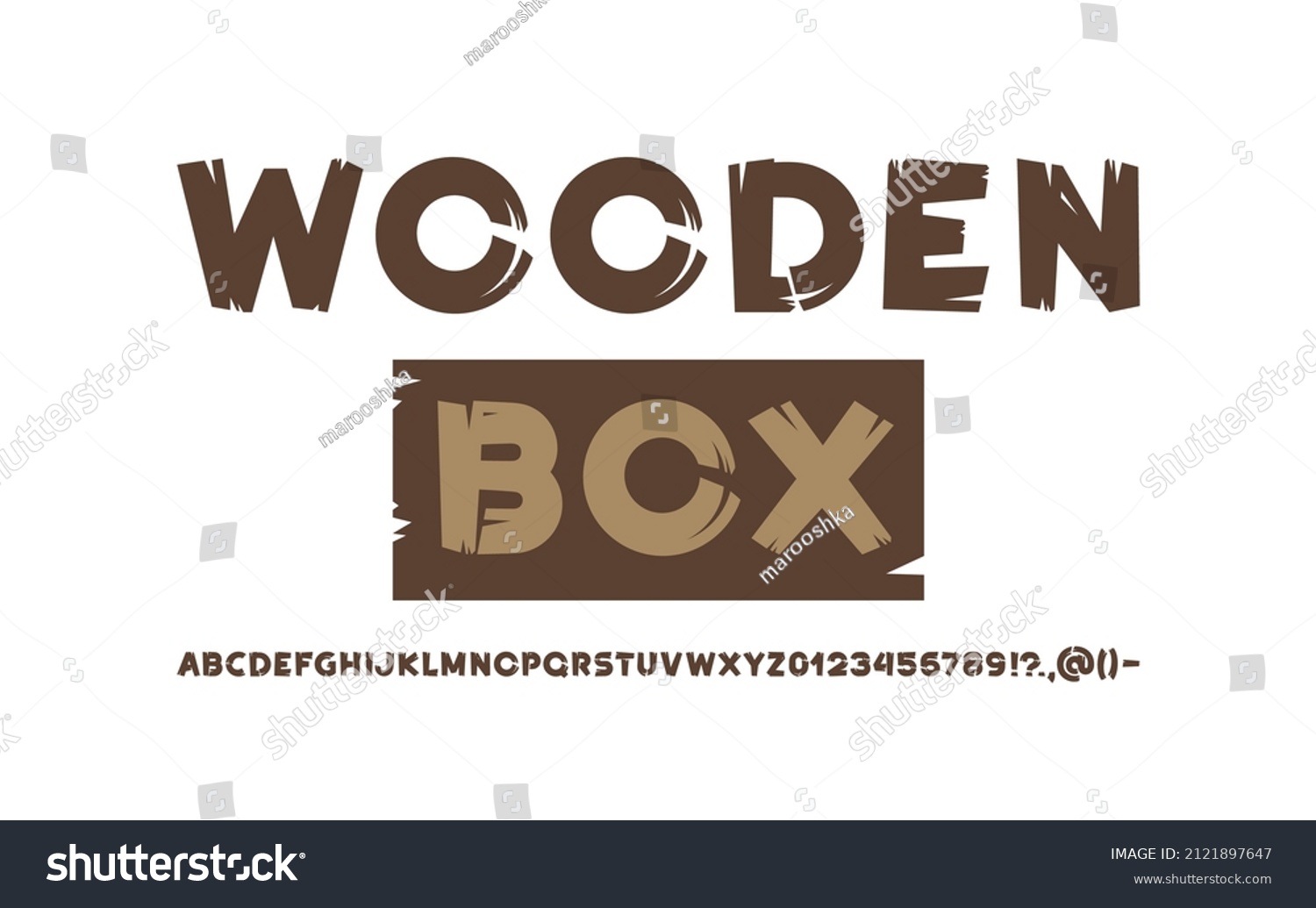 Wood Cursive Font Hand Drawn Brush Stock Vector Royalty Free