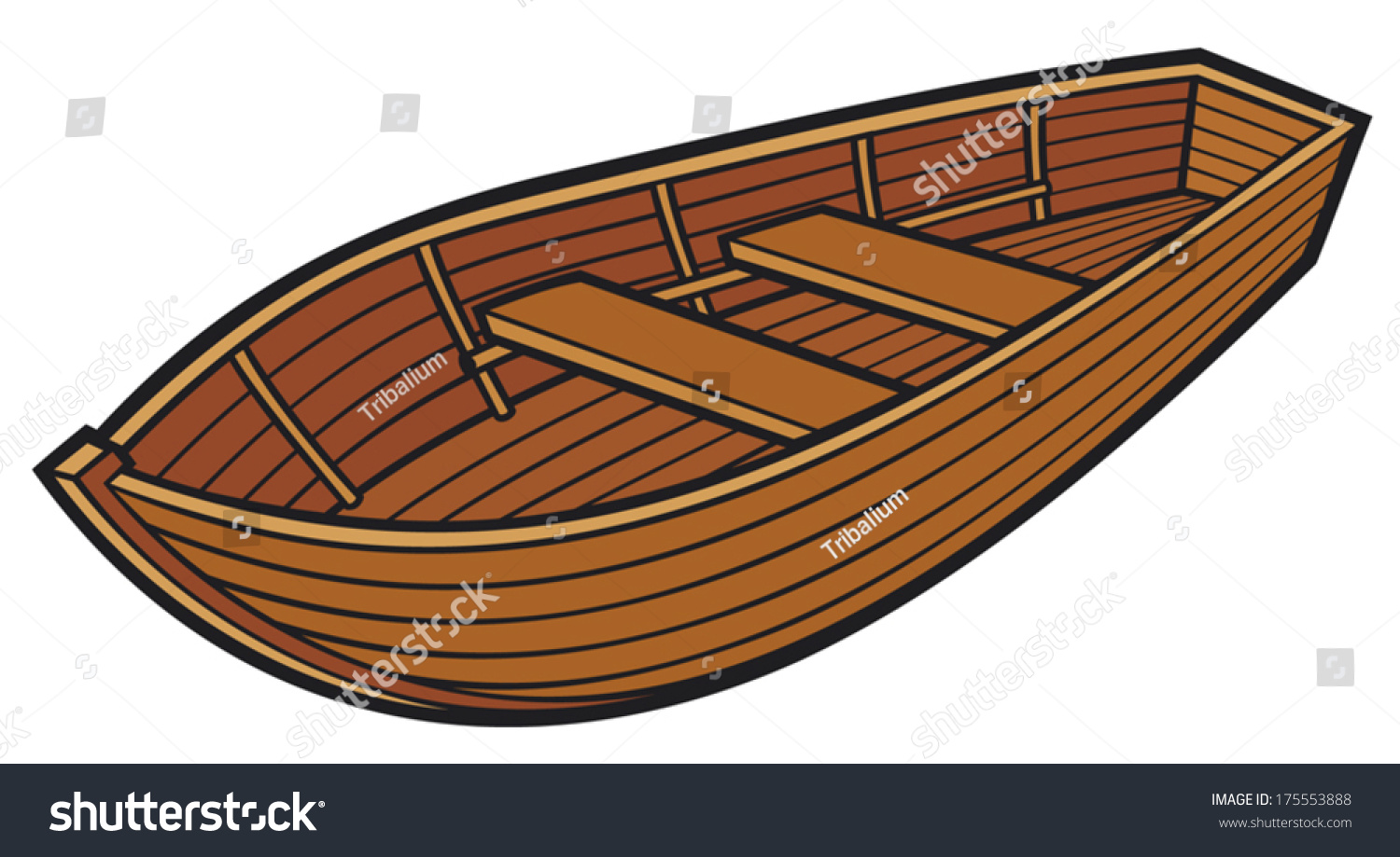 Wooden Boat Stock Vector 175553888 - Shutterstock