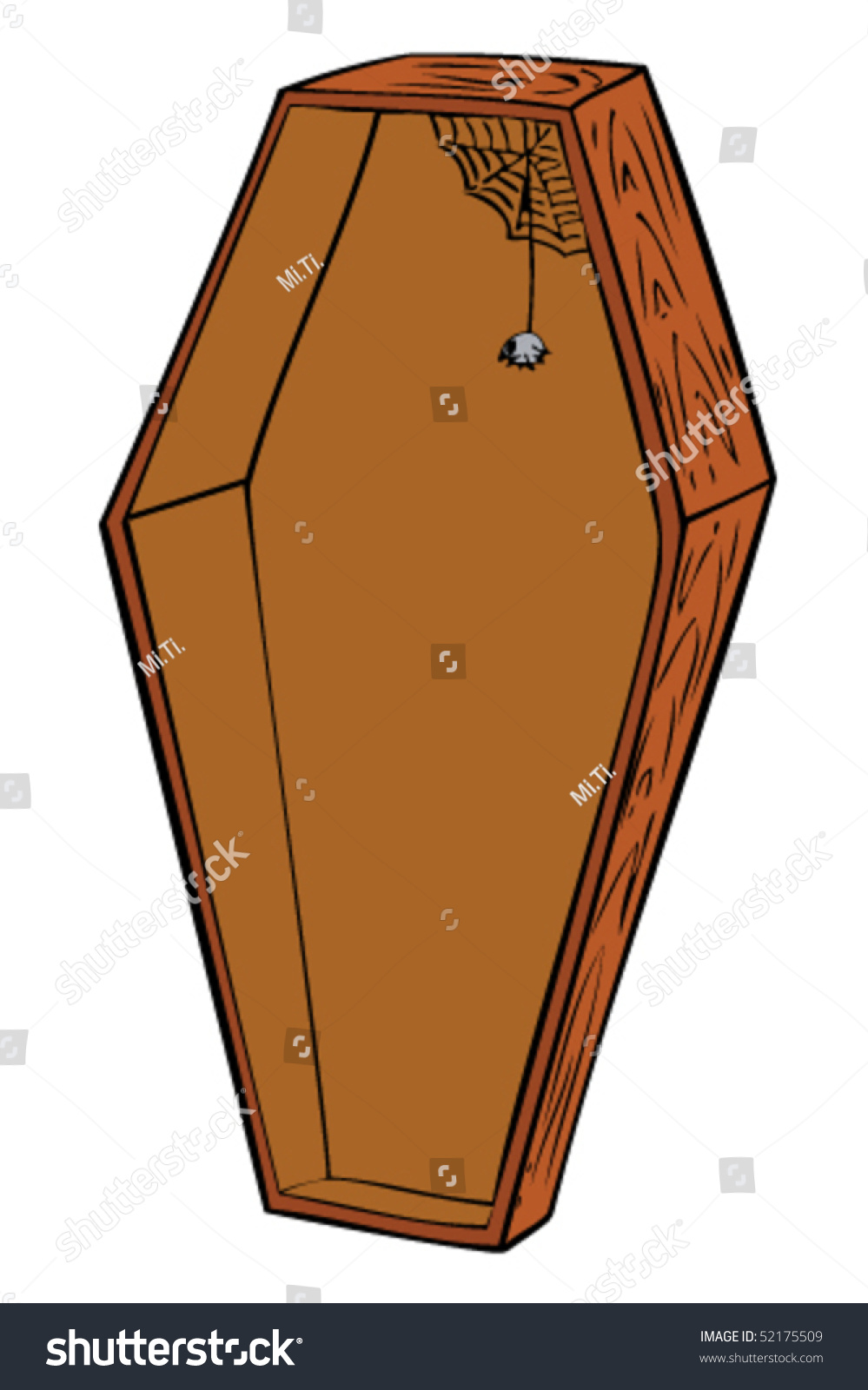Wooden Coffin. Stock Vector Illustration 52175509 : Shutterstock