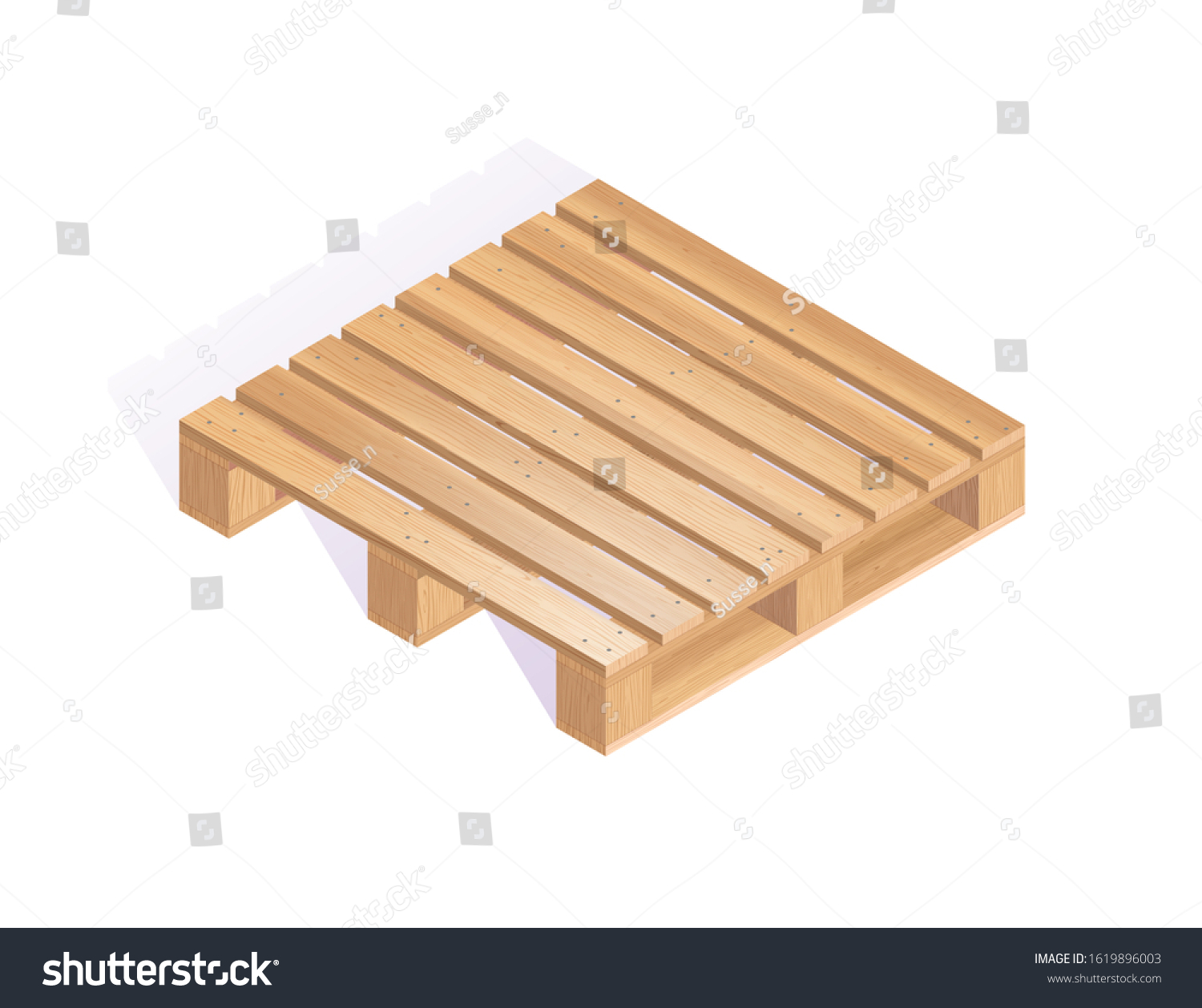 Wooden Pallet Isometric View D Vector Stock Vector Royalty Free